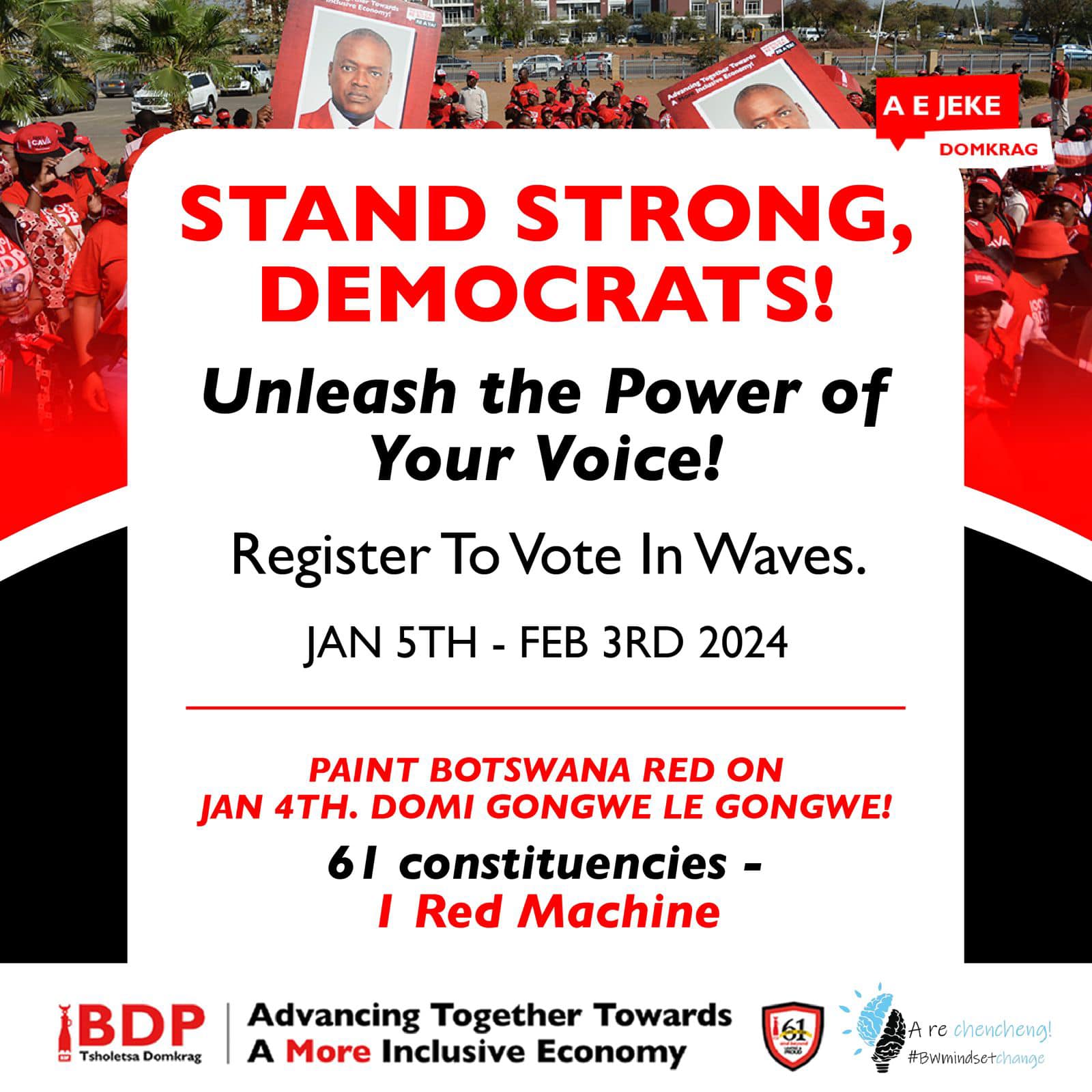 𝐕𝐎𝐓𝐄𝐑 𝐑𝐄𝐆𝐈𝐒𝐓𝐑𝐀𝐓𝐈𝐎𝐍 𝐀𝐂𝐓𝐈𝐕𝐀𝐓𝐈𝐎𝐍𝐒 |... - BDP - Tsholetsa Domkrag | Facebook