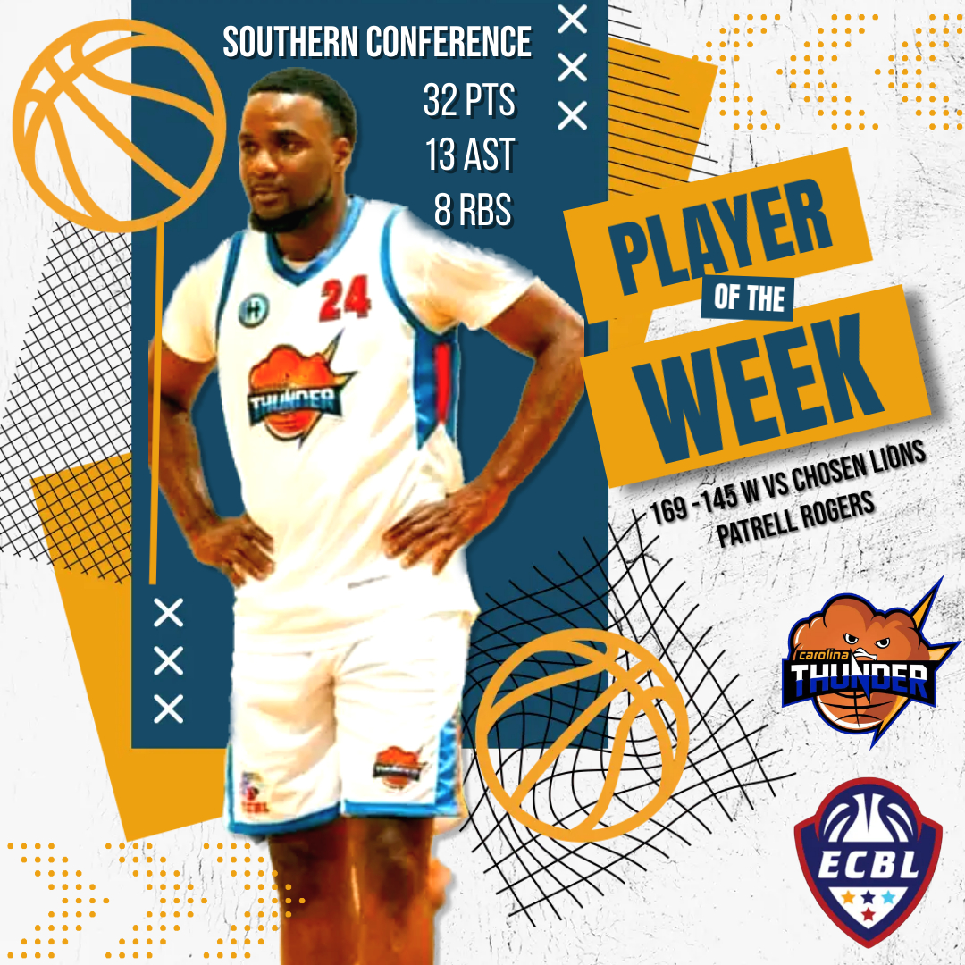 East Coast Basketball League - Carolina Thunder guard Patrell Rogers ...