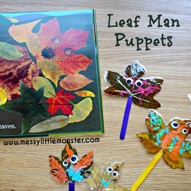 LEAF MAN PUPPETS... - Kids art, craft and activity ideas - Messy Little ...