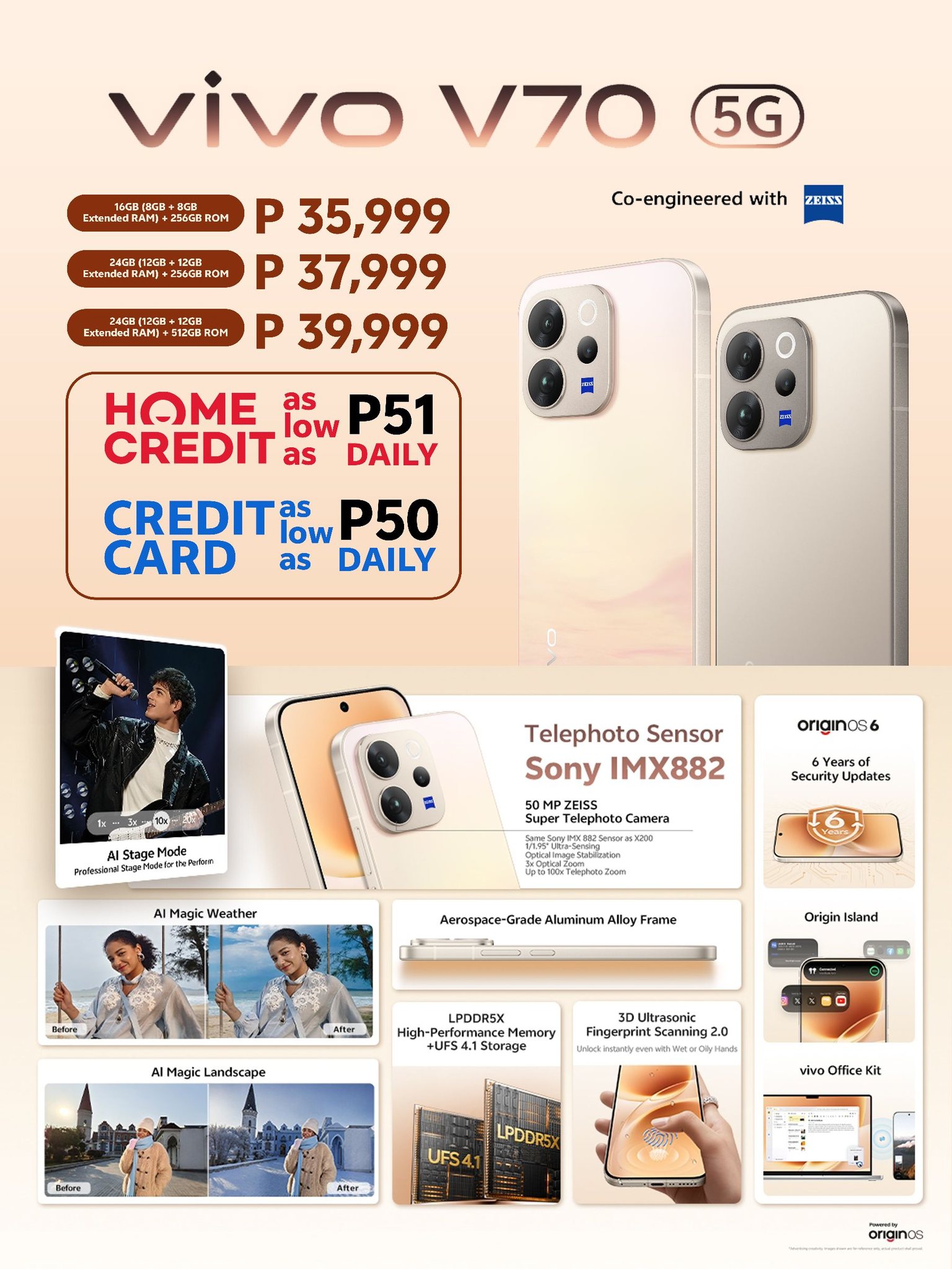 Pre-order the vivo V70 FE today! Get Php 1,000 discount