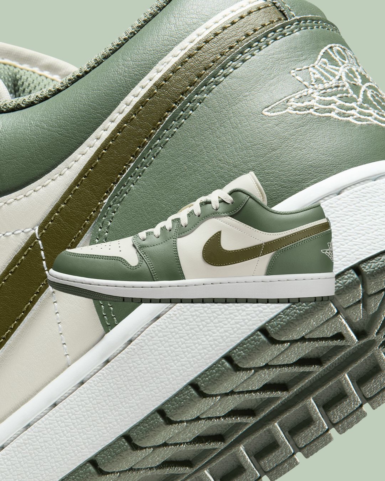 AIR JORDAN 1 LOW VINTAGE LICHEN/MEDIUM OLIVE-SUMMIT WHITE ₹ 8,995 