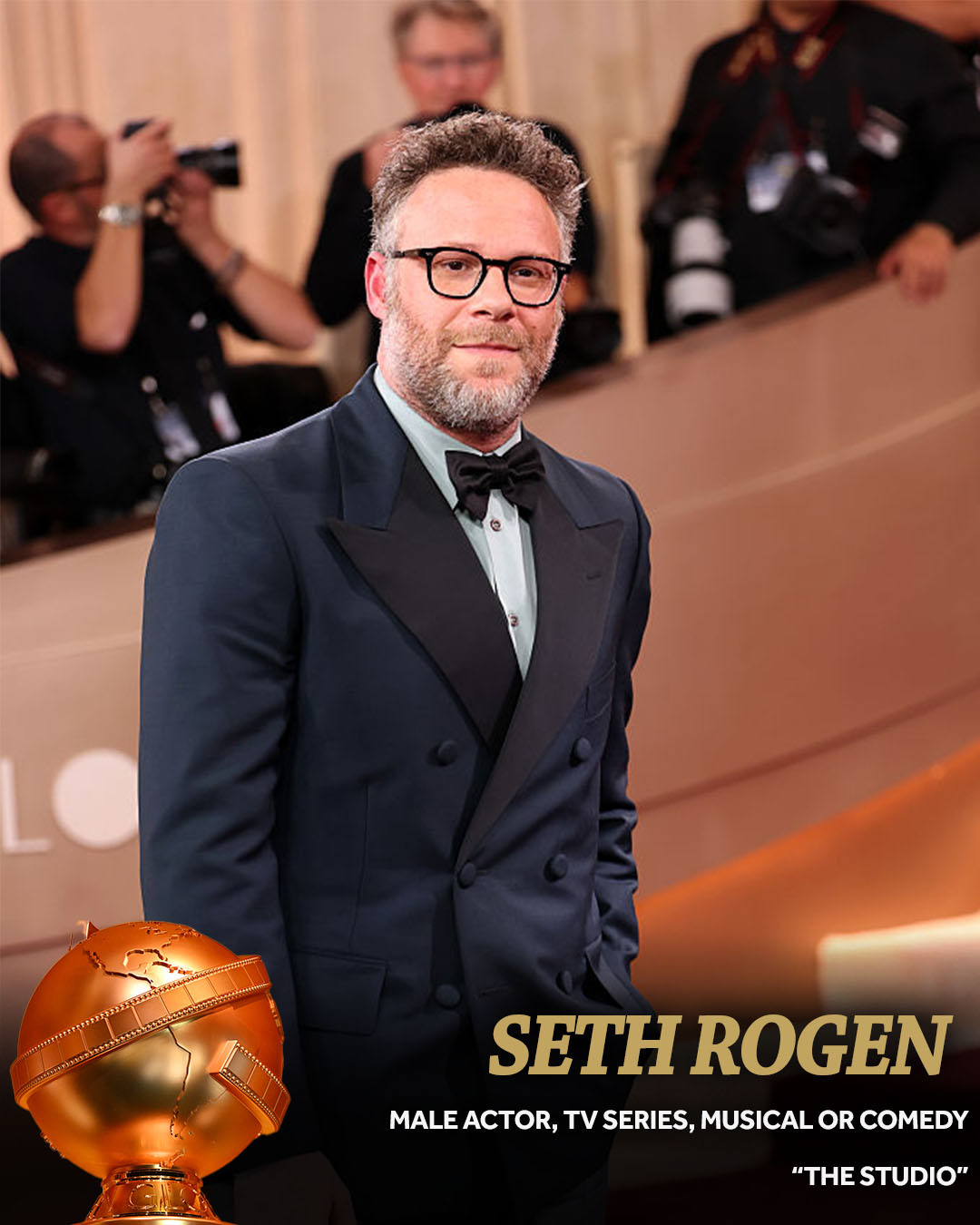 Seth Rogen wins Best Male Actor in Television, Musical or Comedy for his role in “The Studio,” at the 83rd Golden Globes. See the full winners list here: http://www.wesh.com/article/golden-globes-20