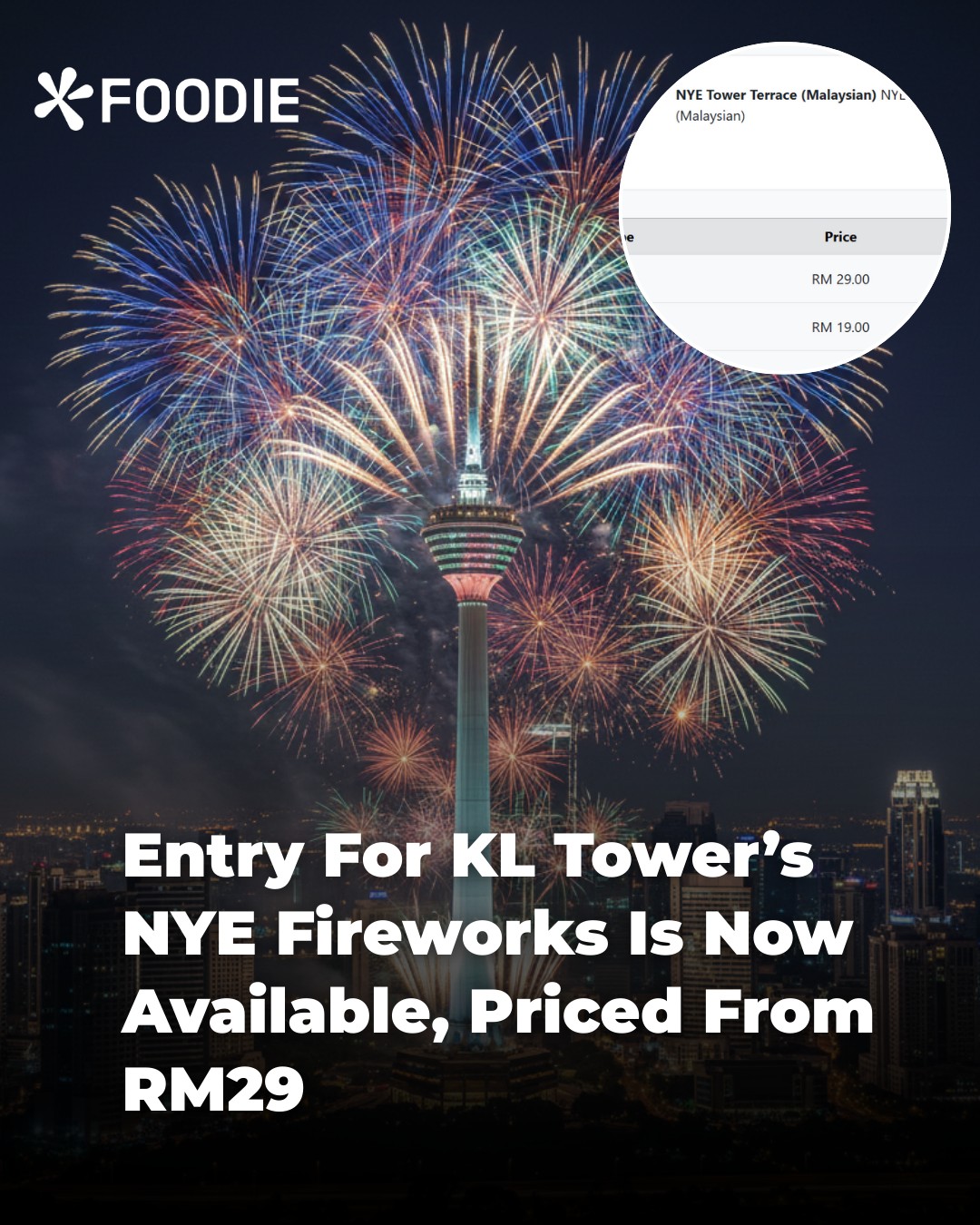 KL - 🎆 Entry for KL Tower’s NYE Fireworks is now available, with ...