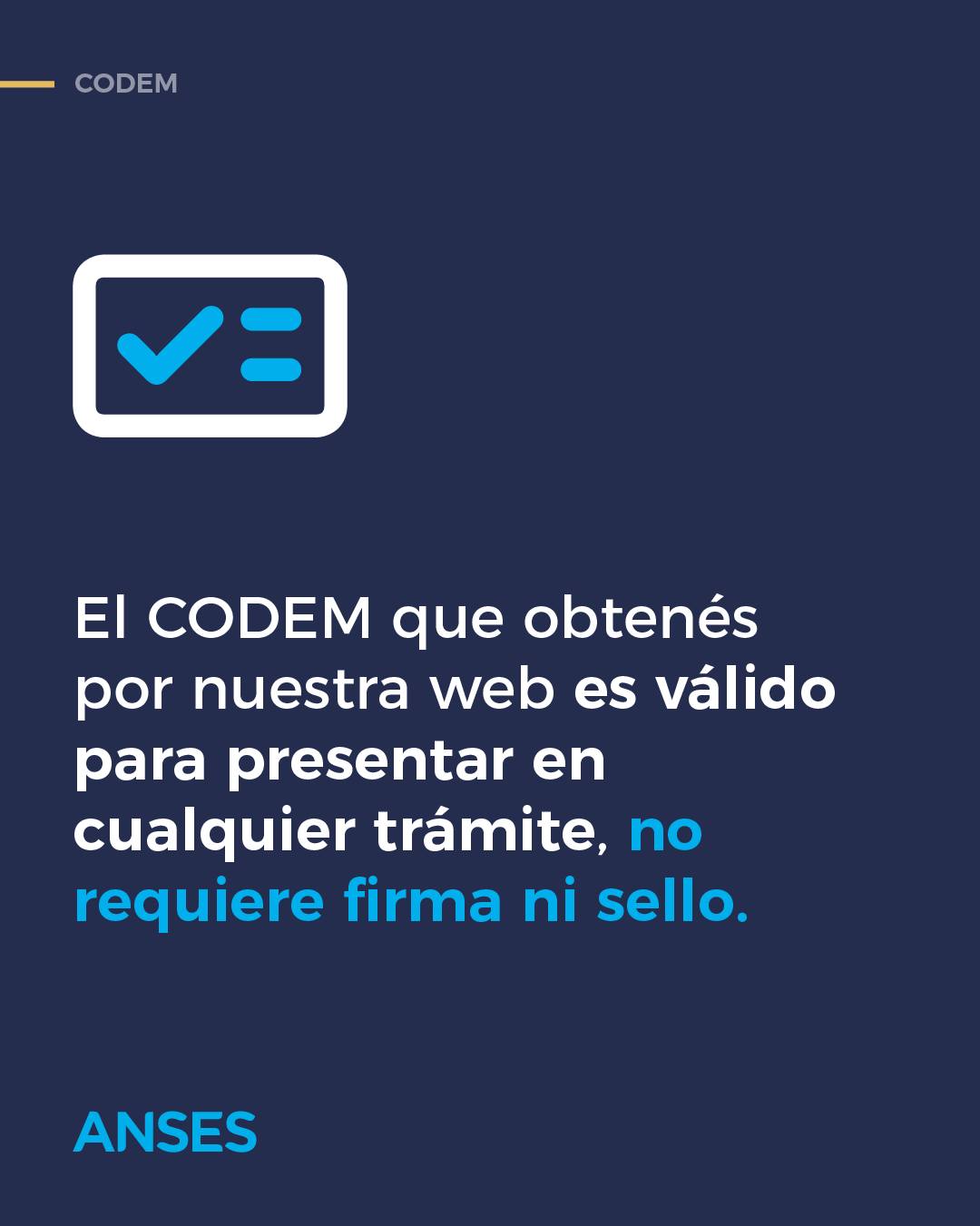 ANSES - 📝 El CODEM es el Comprobante de Empadronamiento de... | Facebook