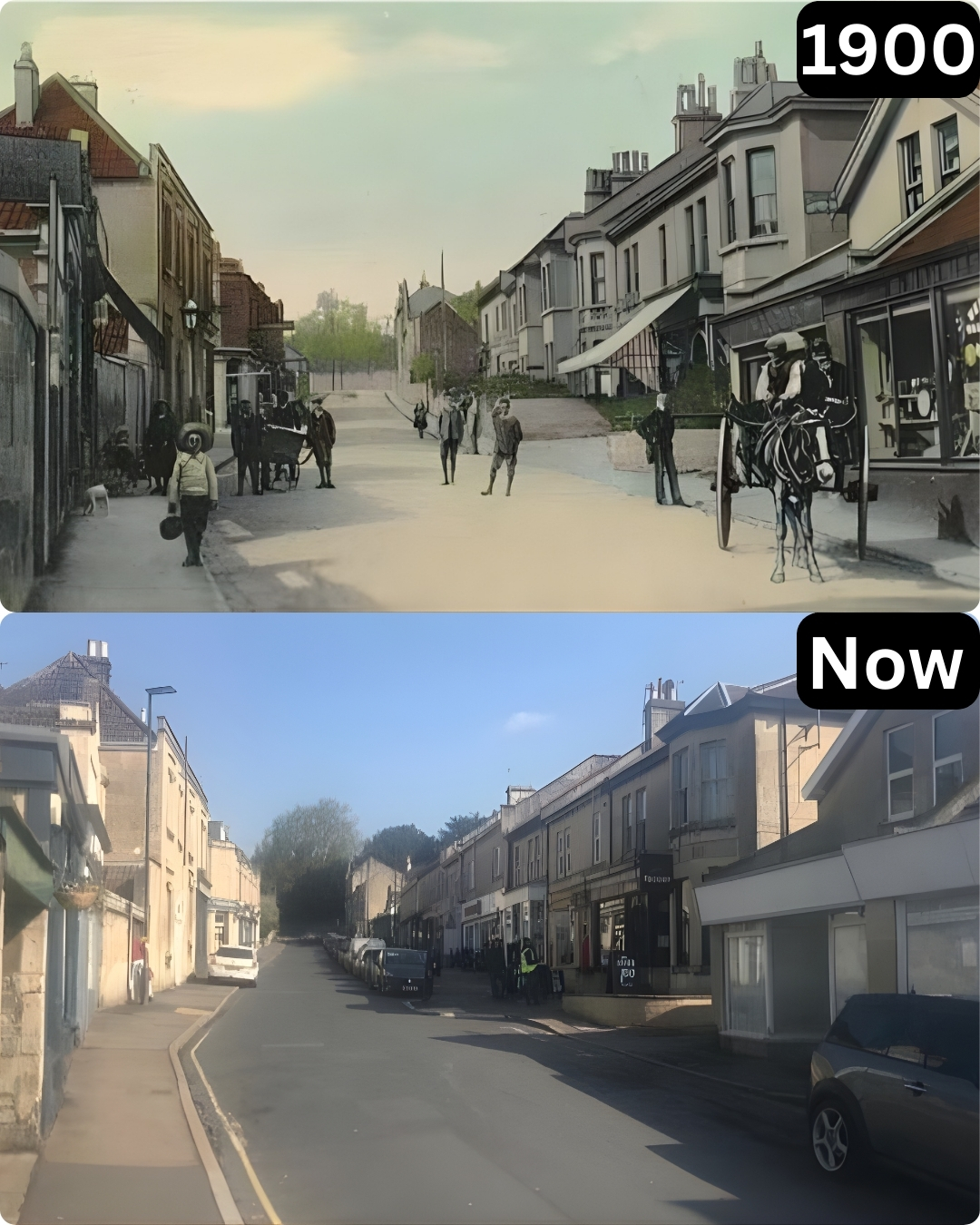 England - 1900 vs. Now: Chelsea Road, Bath. 🏛️📸 Spot the differences ...
