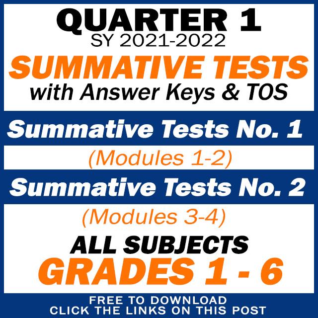 DepEd Click - SUMMATIVE TESTS with answer keys Quarter 1...