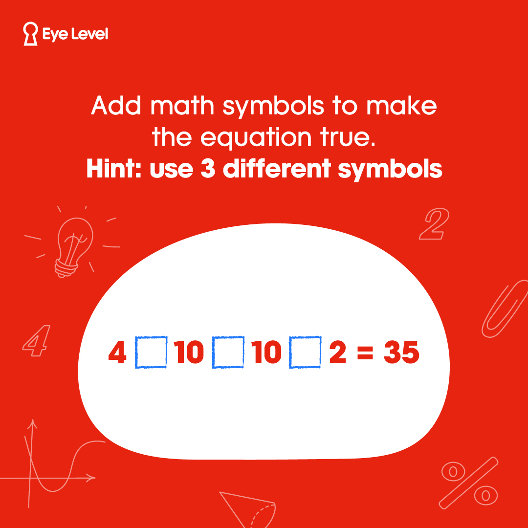 Eye Level - 🌟 Fun math quiz! Can you solve this? Add... | Facebook
