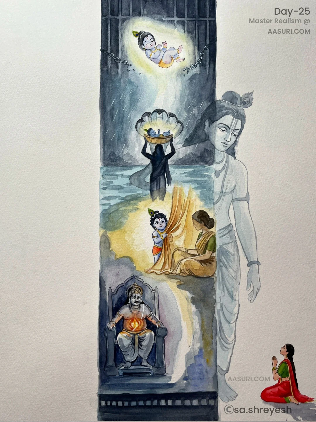 Shreyesh - Thiruppavai Paasuram - 25 Learn Divine Realistic Art in just ...