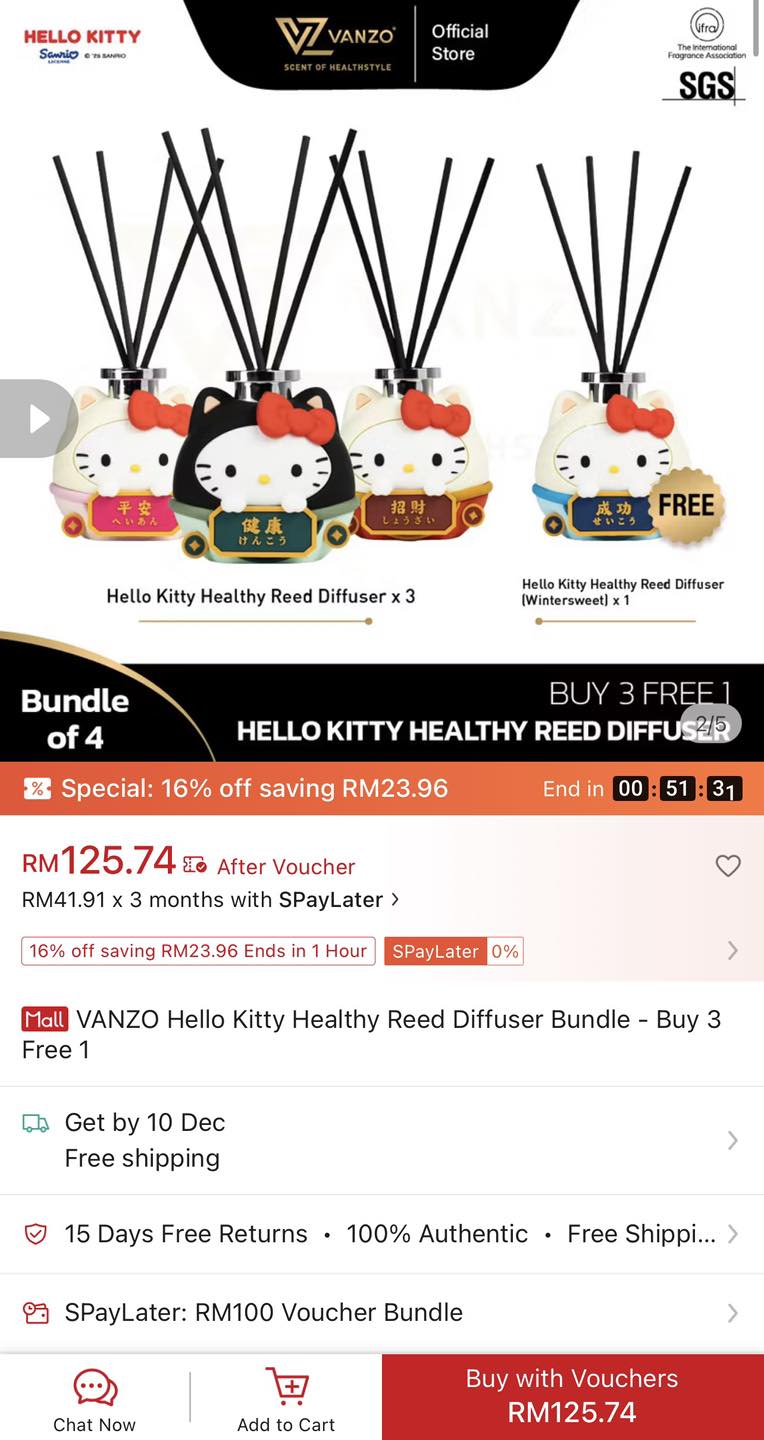 #shopee #Vanzo × HelloKitty扩香 1套4个Rm... - WEShare Malaysia | Facebook