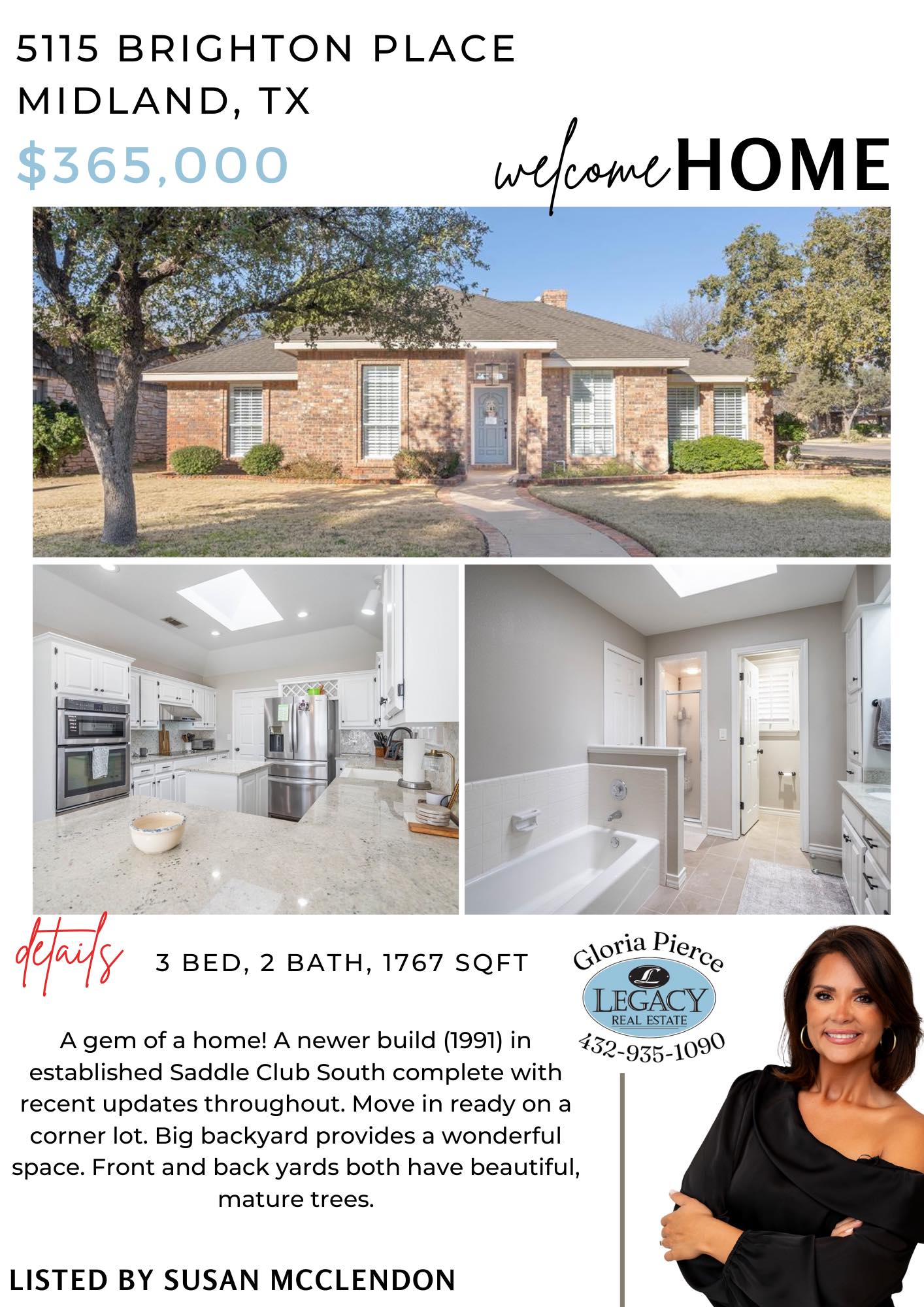 WELCOME HOME! ? ? 5115 Brighton Place Midland, TX ? 3 Bed ? 2 