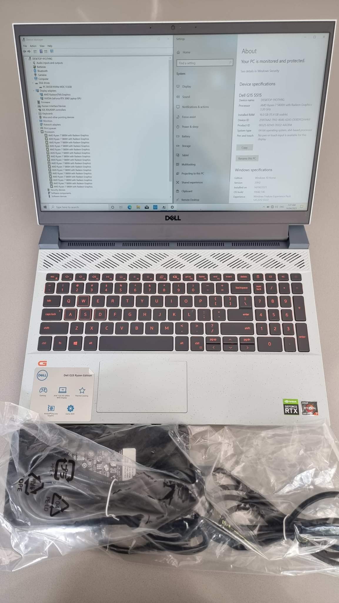 Dell G15 Gaming Laptop 130W RTX 3060 Ryzen 7 5800H SSD 512GB RAM 16GB