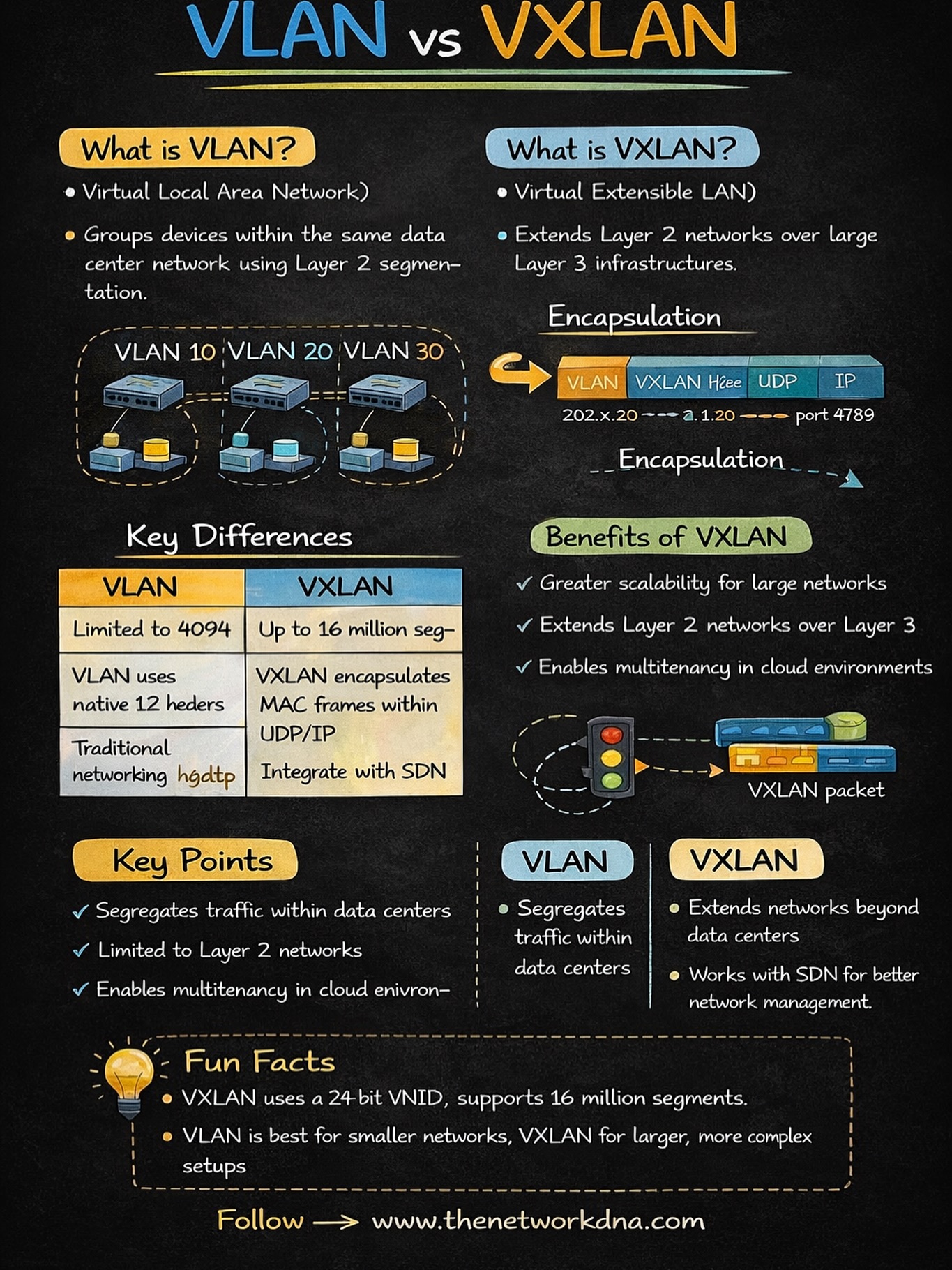 Networks - 🌐 VLAN vs VXLAN — Explained Simply! Confused about when to ...