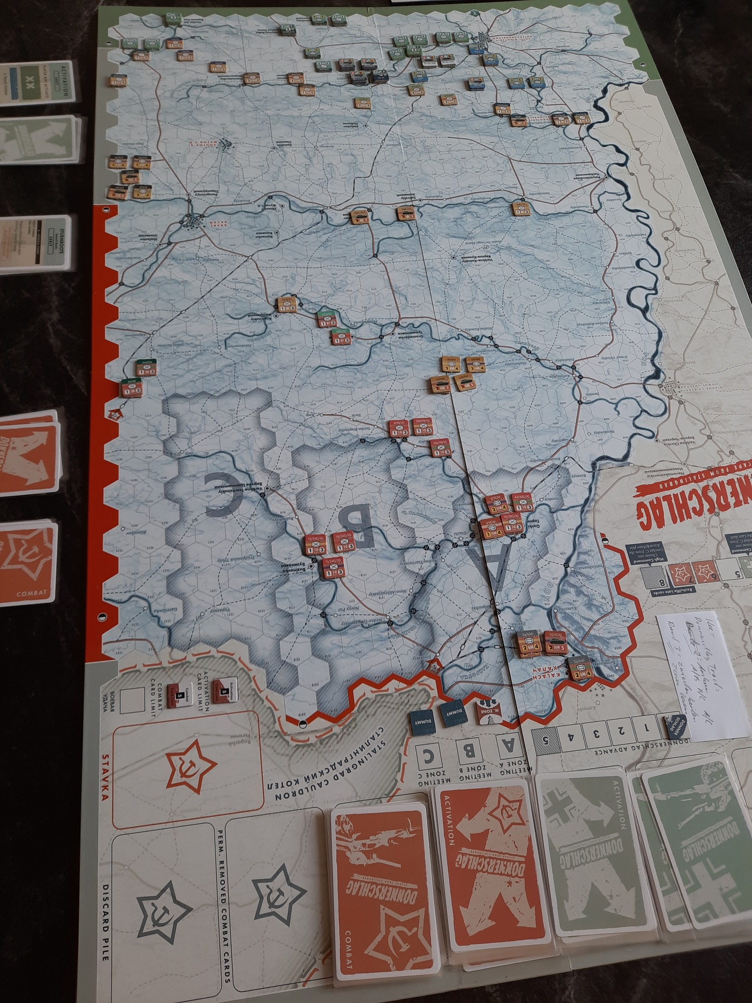 Donnerschlag solitaire wargame with Vuca simulations