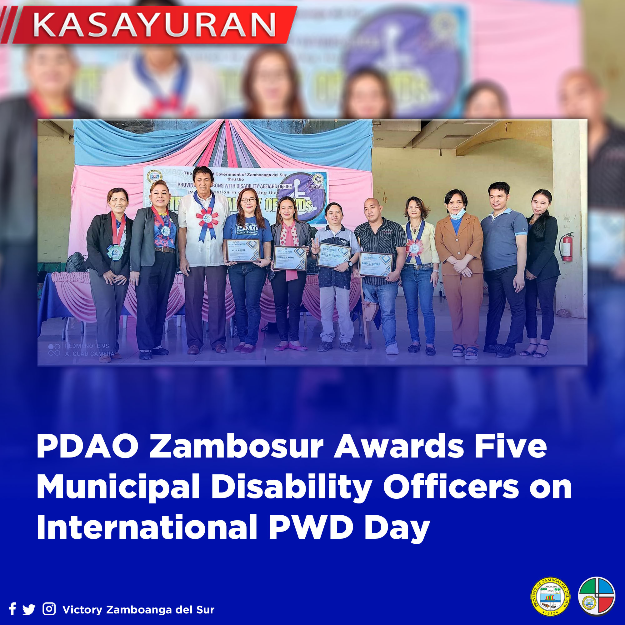 Victory - PDAO Zambosur Awards Five Municipal Disability Officers on ...