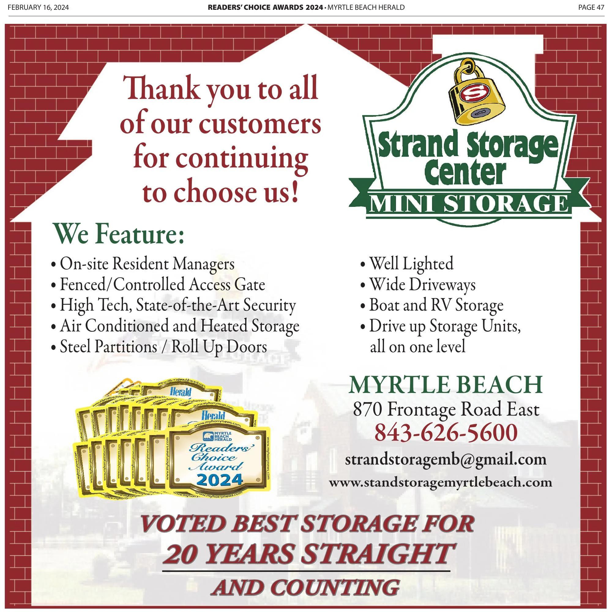 Strand Storage Center | Myrtle Beach SC