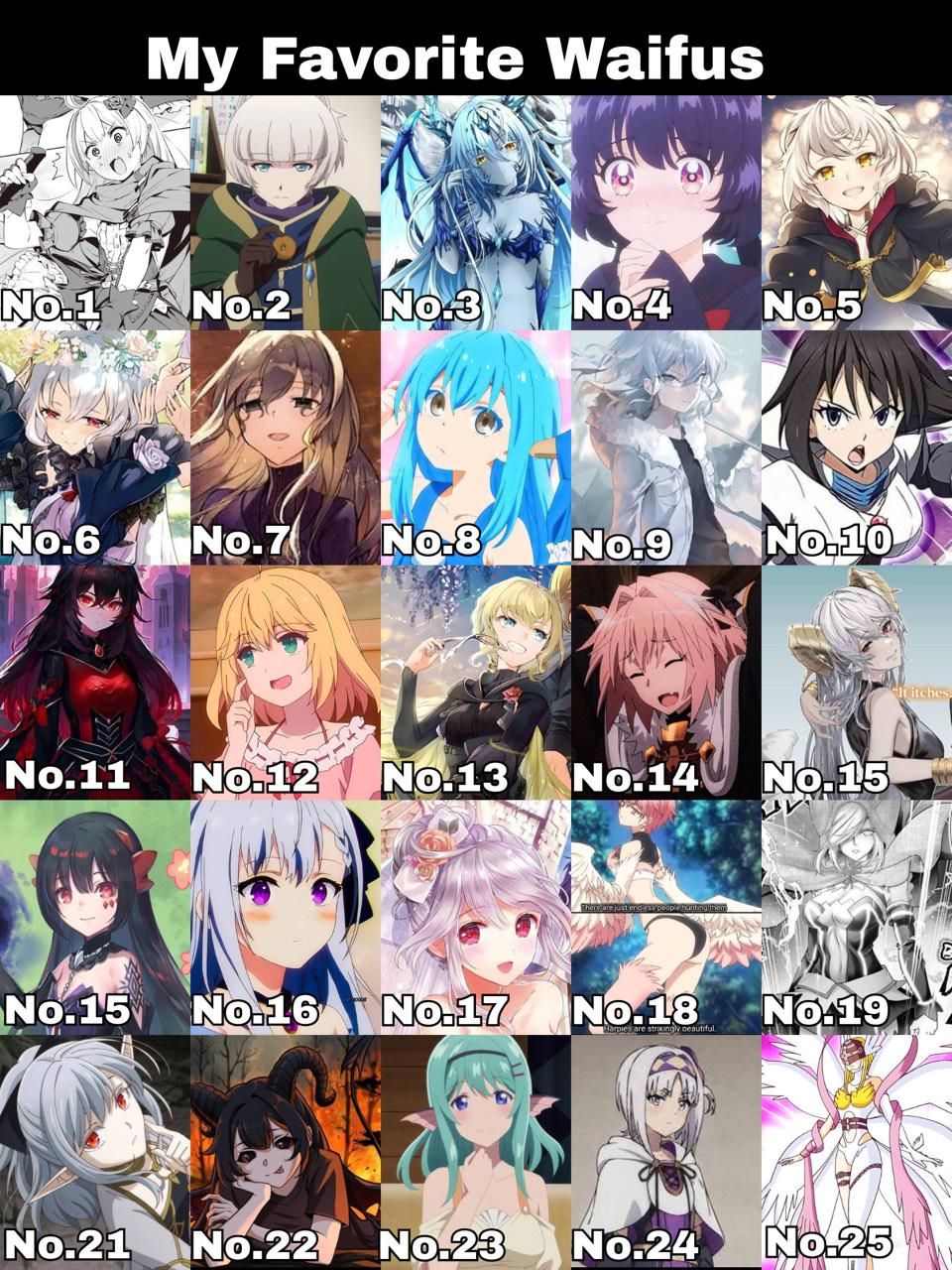 Top 50 waifu list In no particular order aside from Monika because