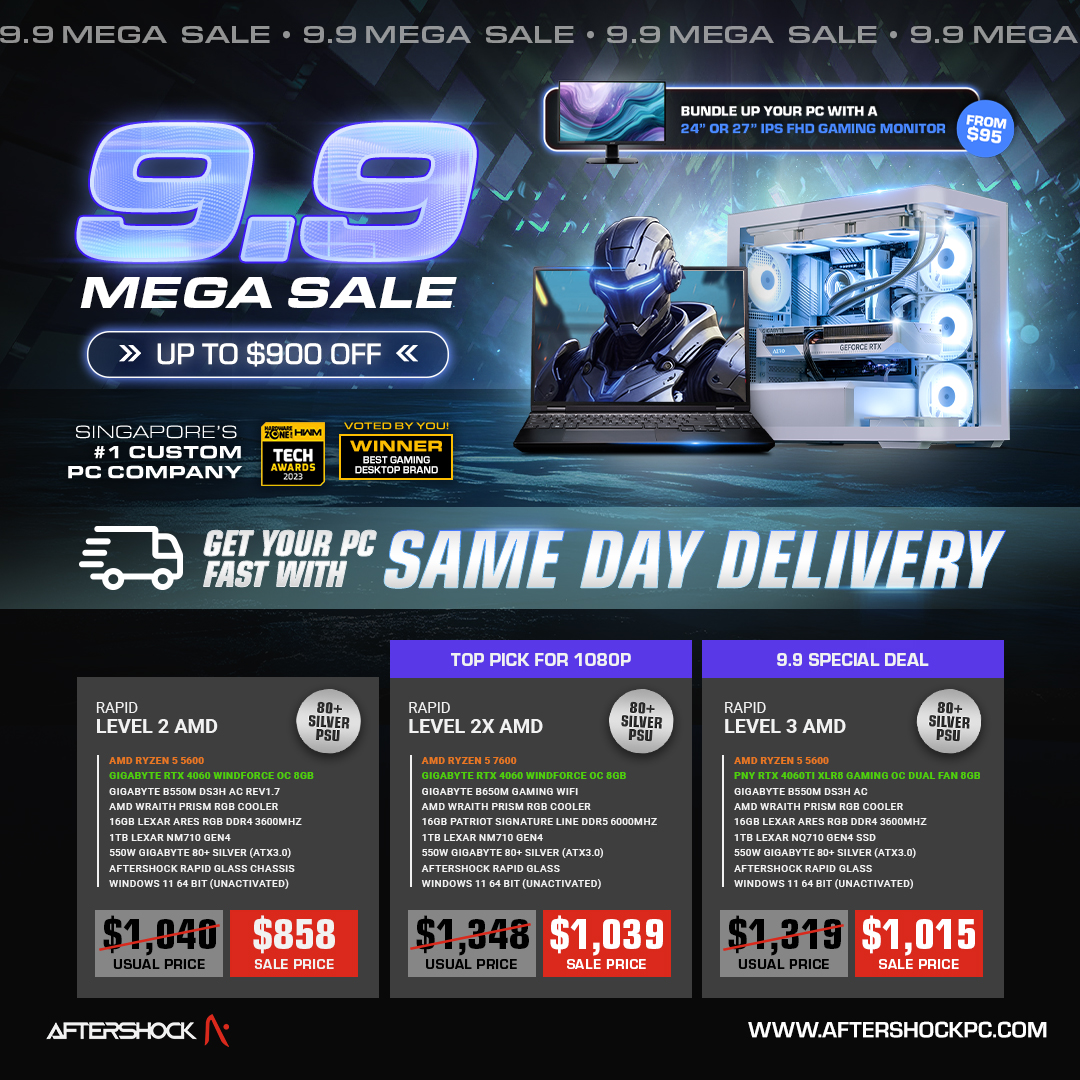 AFTERSHOCK PC - 9.9 MEGA SALE IS NOW ON! 🔥Enjoy up to $900... | Facebook