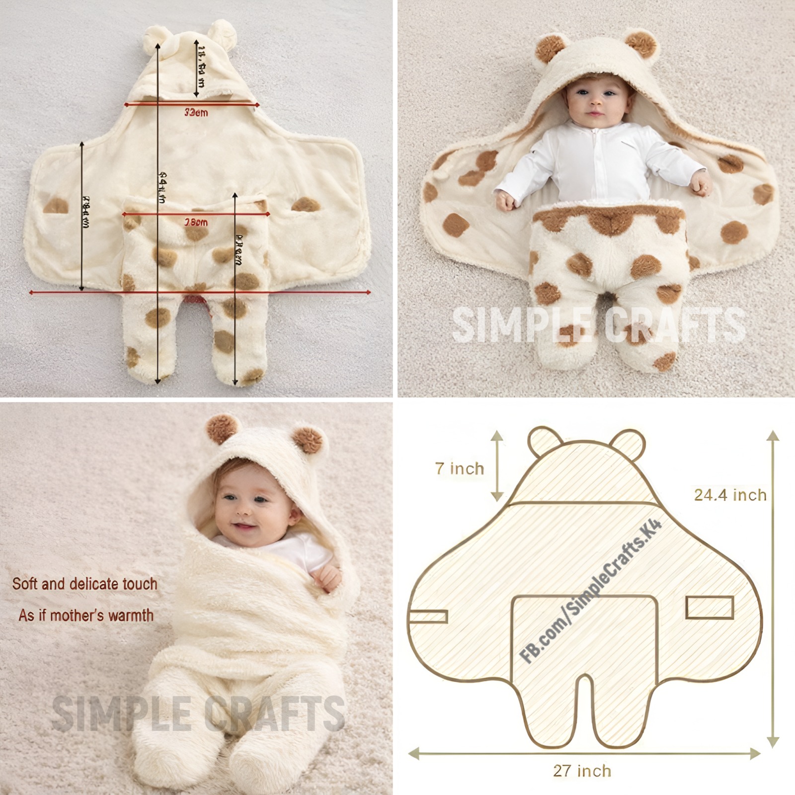 Simple - Cute Baby Swaddle Blankets with Measurement 👶 #simplecrafts # ...