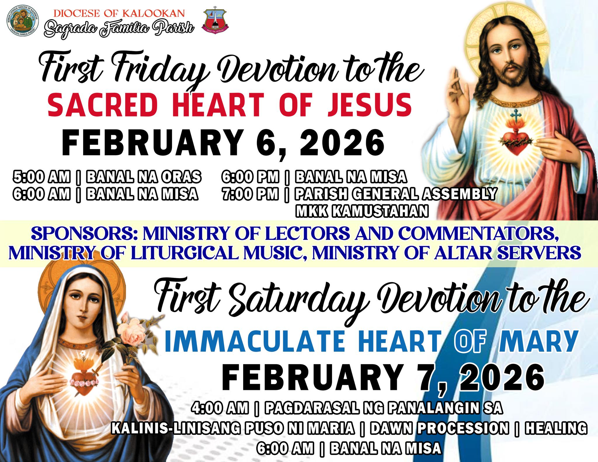 Sagrada - Mga kaparokya! Bukas gaganapin ang First Friday Devotion to ...