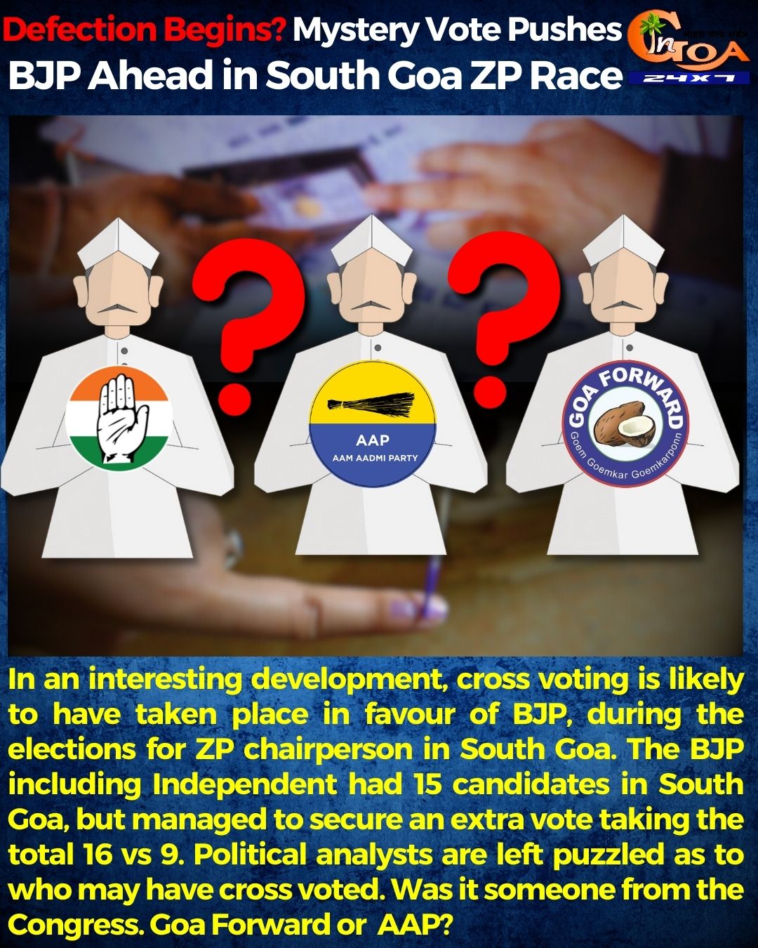 In Goa 24x7 - Defection Begins? Mystery Vote Pushes BJP... | Facebook