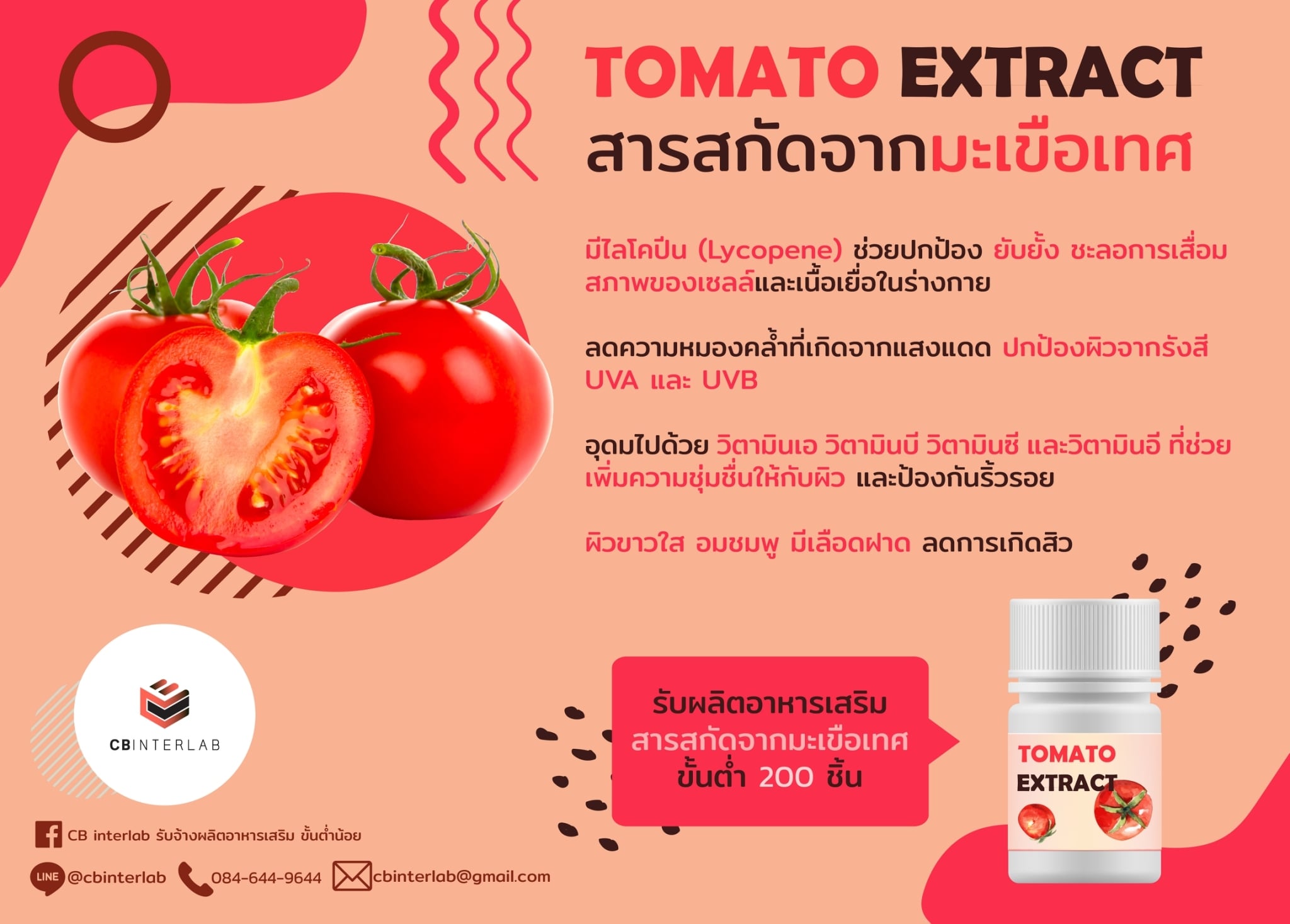 วันนี้แอดมิ... - CB interlab รับจ้างผลิตอาหารเสริม ขั้นต่ำน้อย