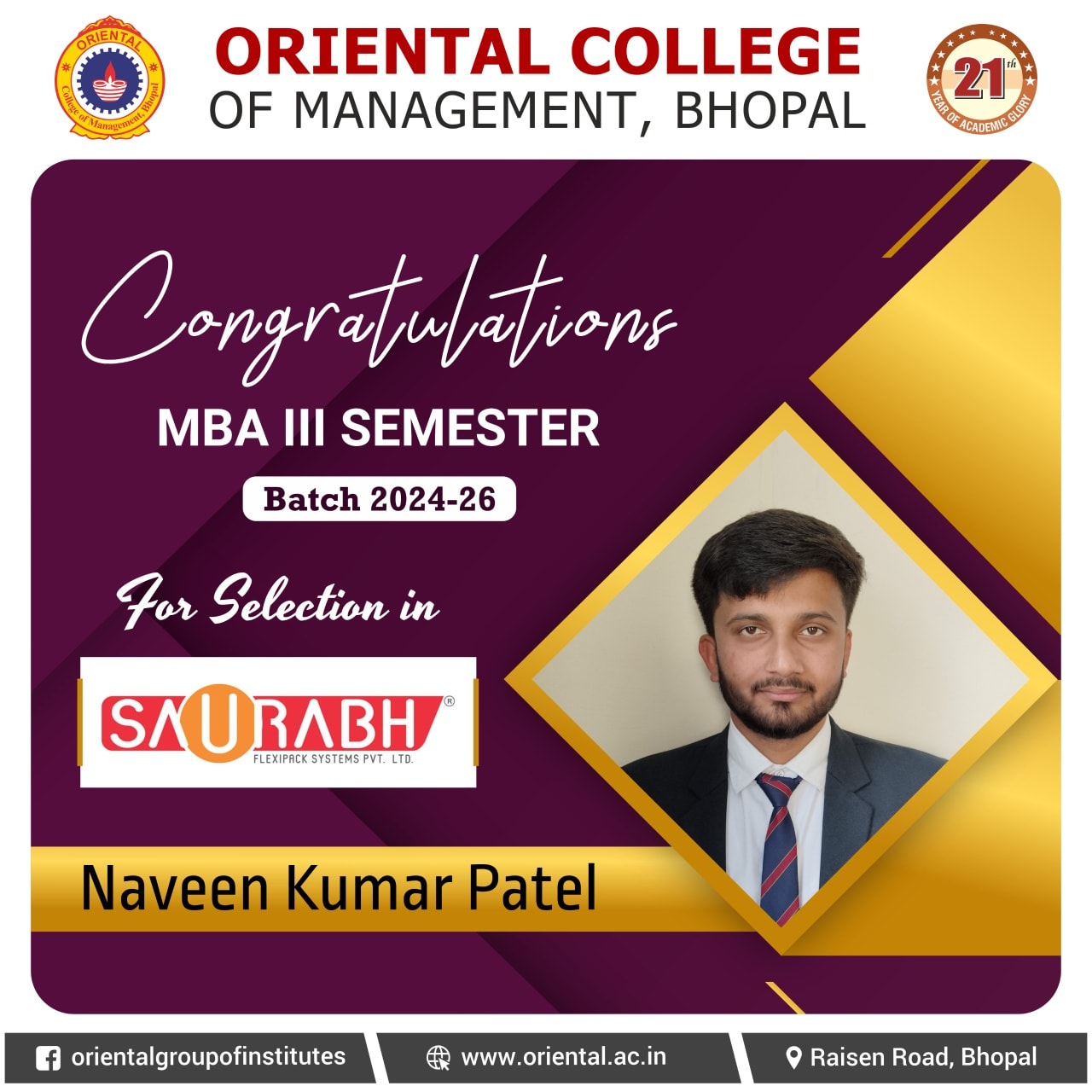 Congratulations to MBA III... - Oriental Group of Institutes | Facebook