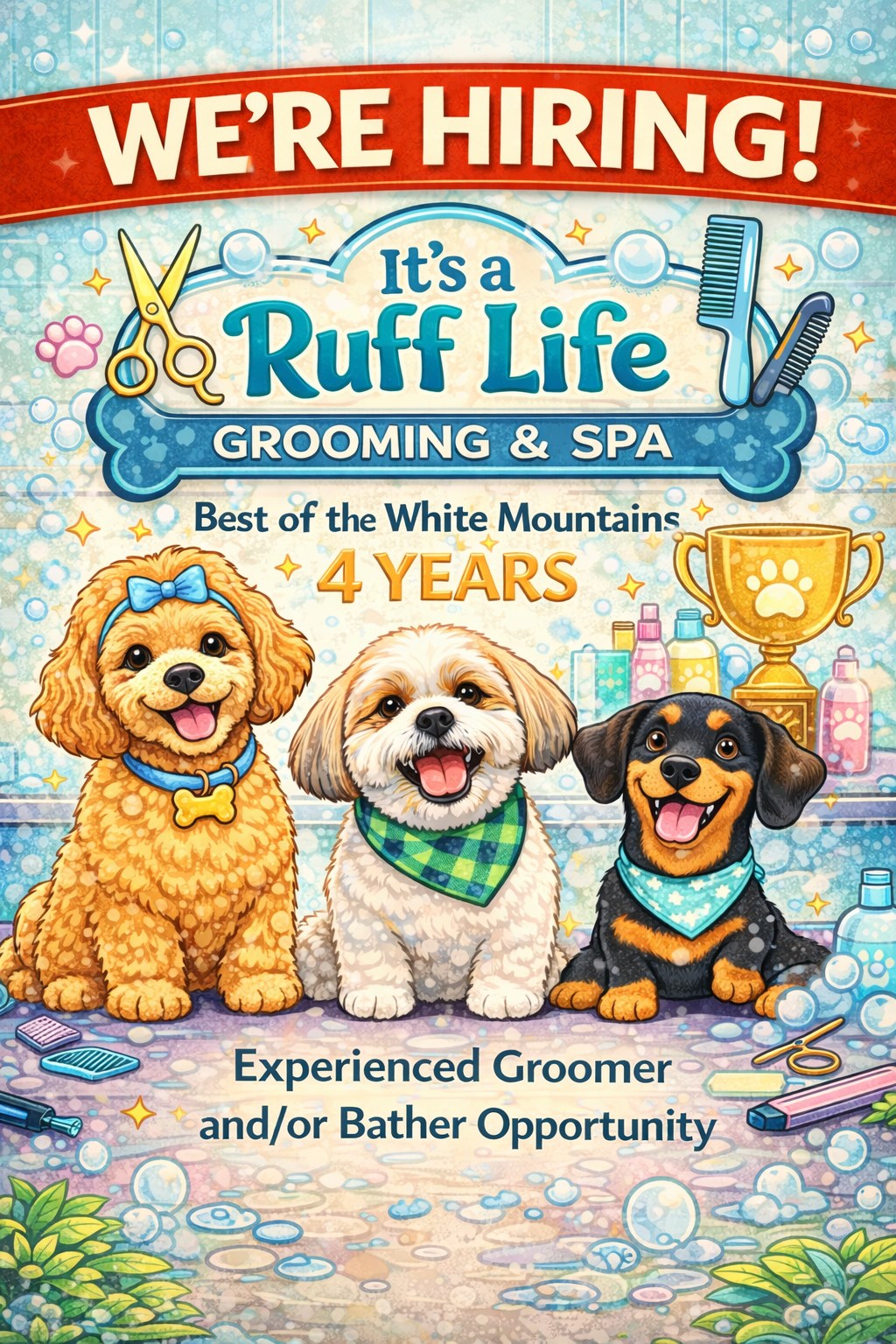 🐶 ️ BUSY, BUSY & HIRING!... - It's A Ruff Life Grooming & Spa | Facebook