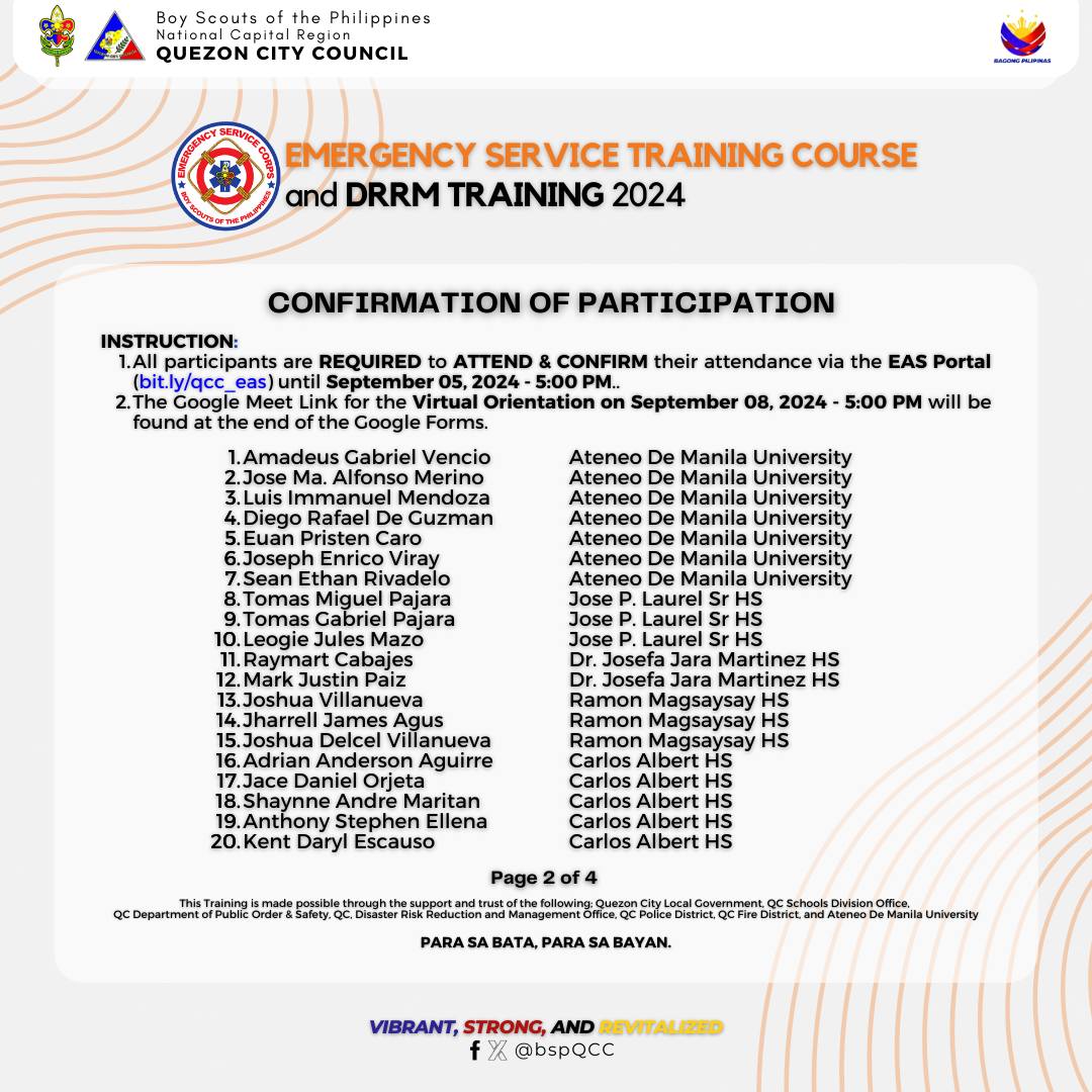 BSP - Page 2 of 4 Emergency Service Training Course & DRRM Training ...