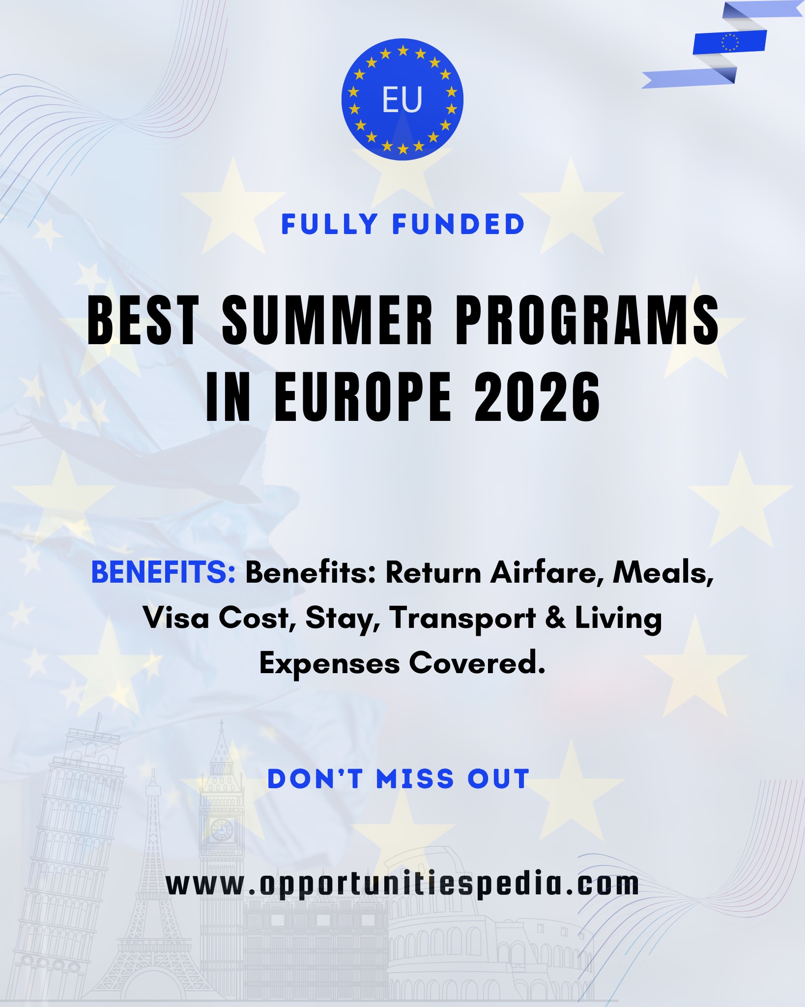 Summer Programs in Europe 🇪🇺 2026 |... - Opportunities Pedia | Facebook