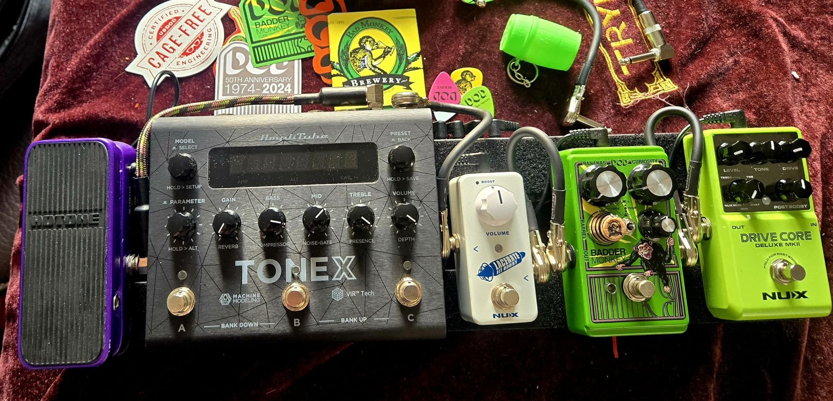 Worship lead guitarist's finished pedalboard with Tonex