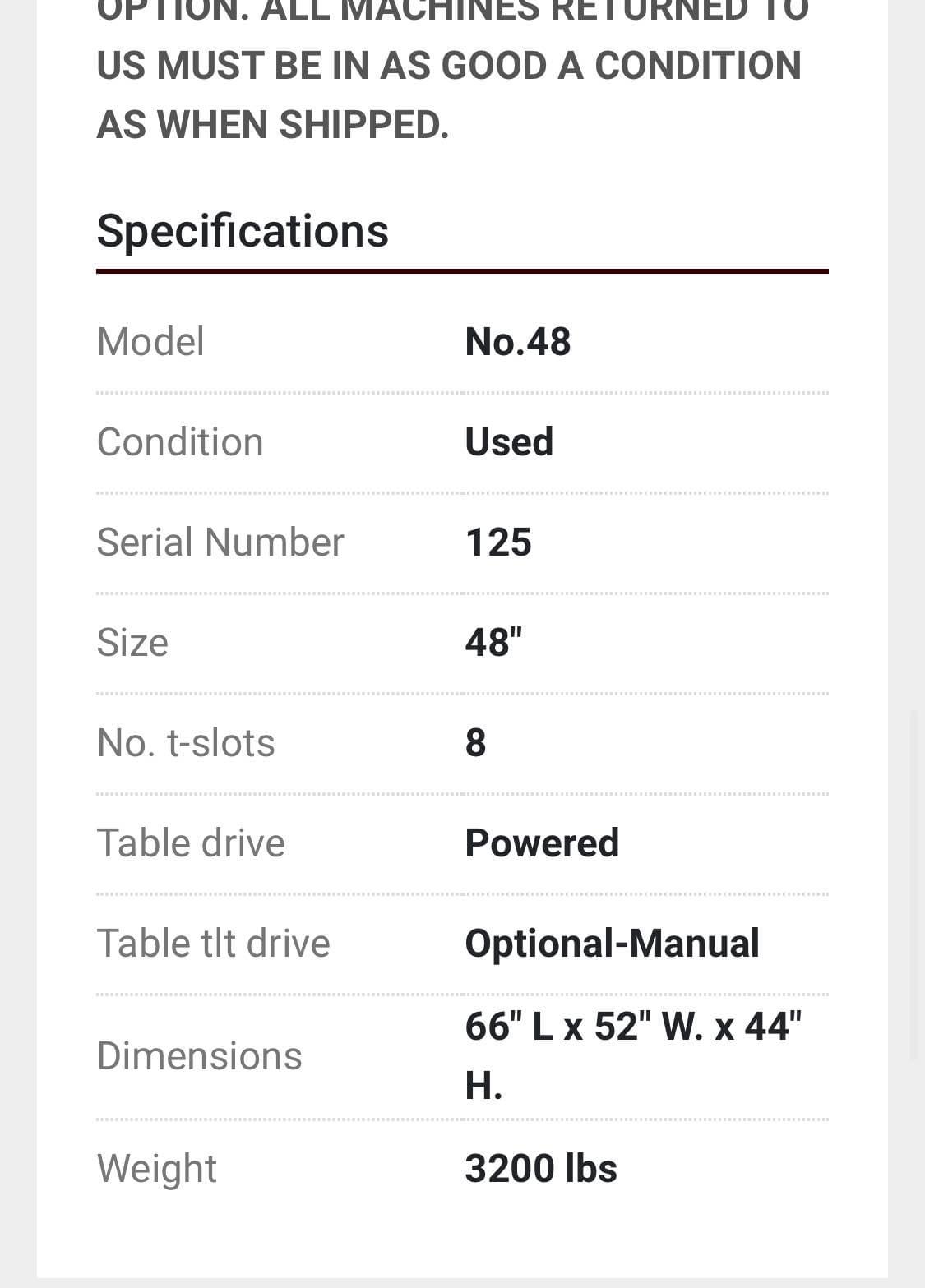Preowned Rotab 48″ Rotary Table - Power Tools - Gravel Ridge, Arkansas ...