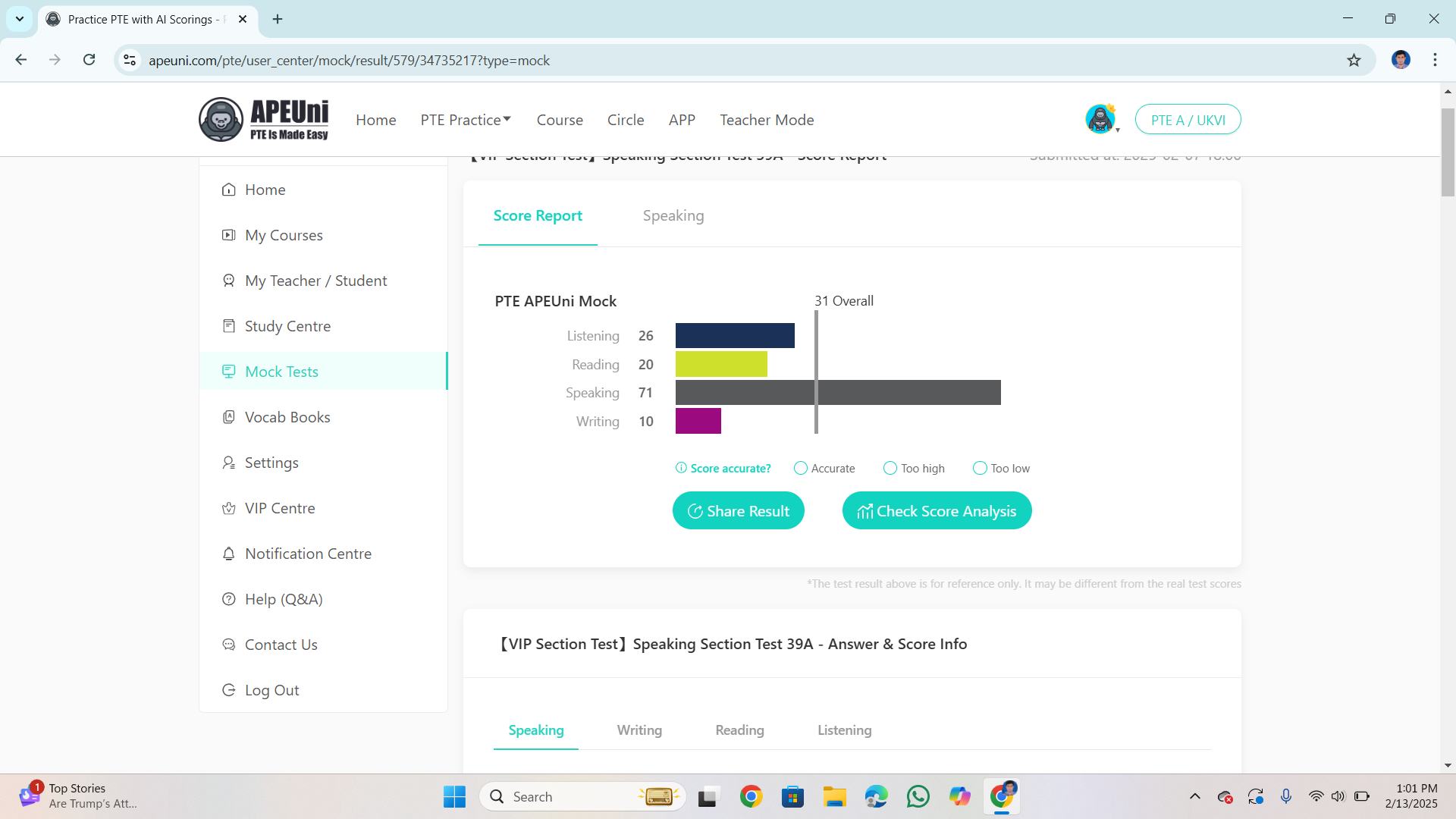 Rising PTE score. | Facebook