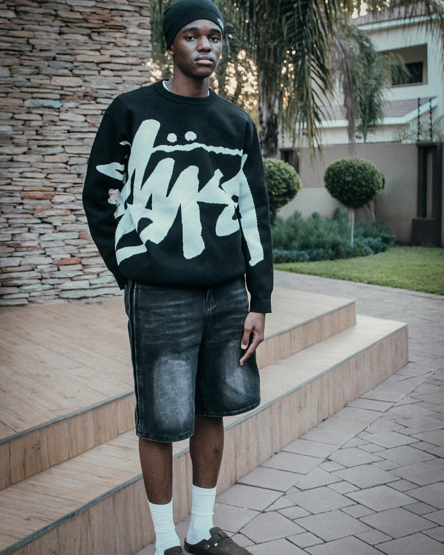 Nike Black Stussy Crew Neck Nike X Stussy Wash Crew Fleece Black 