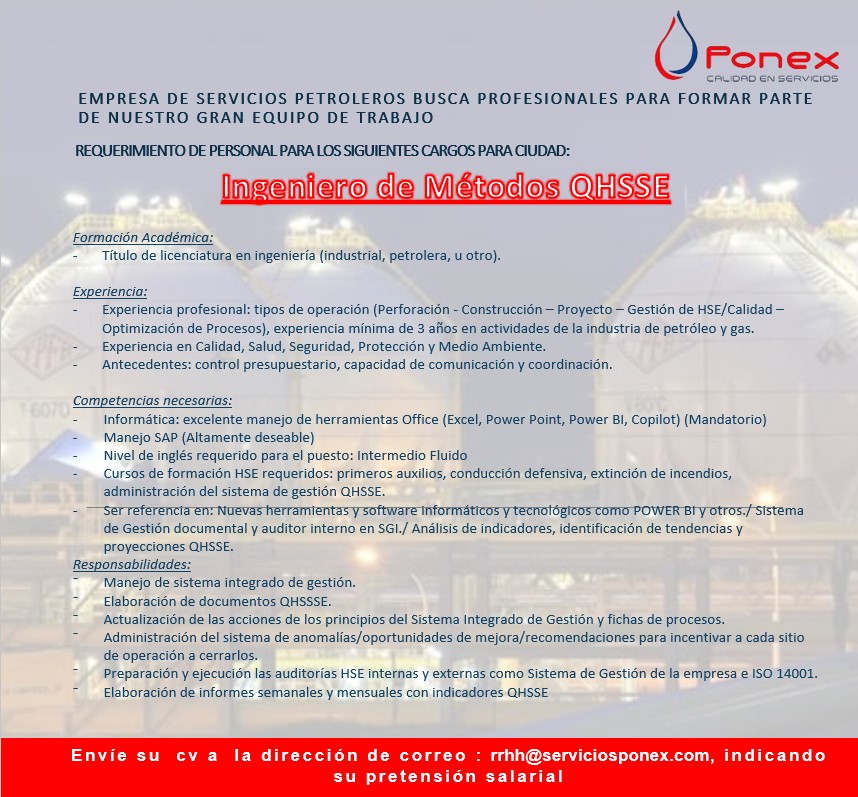 Ponex S.R.L - Requerimiento de personal‼️📣 Comparte o...