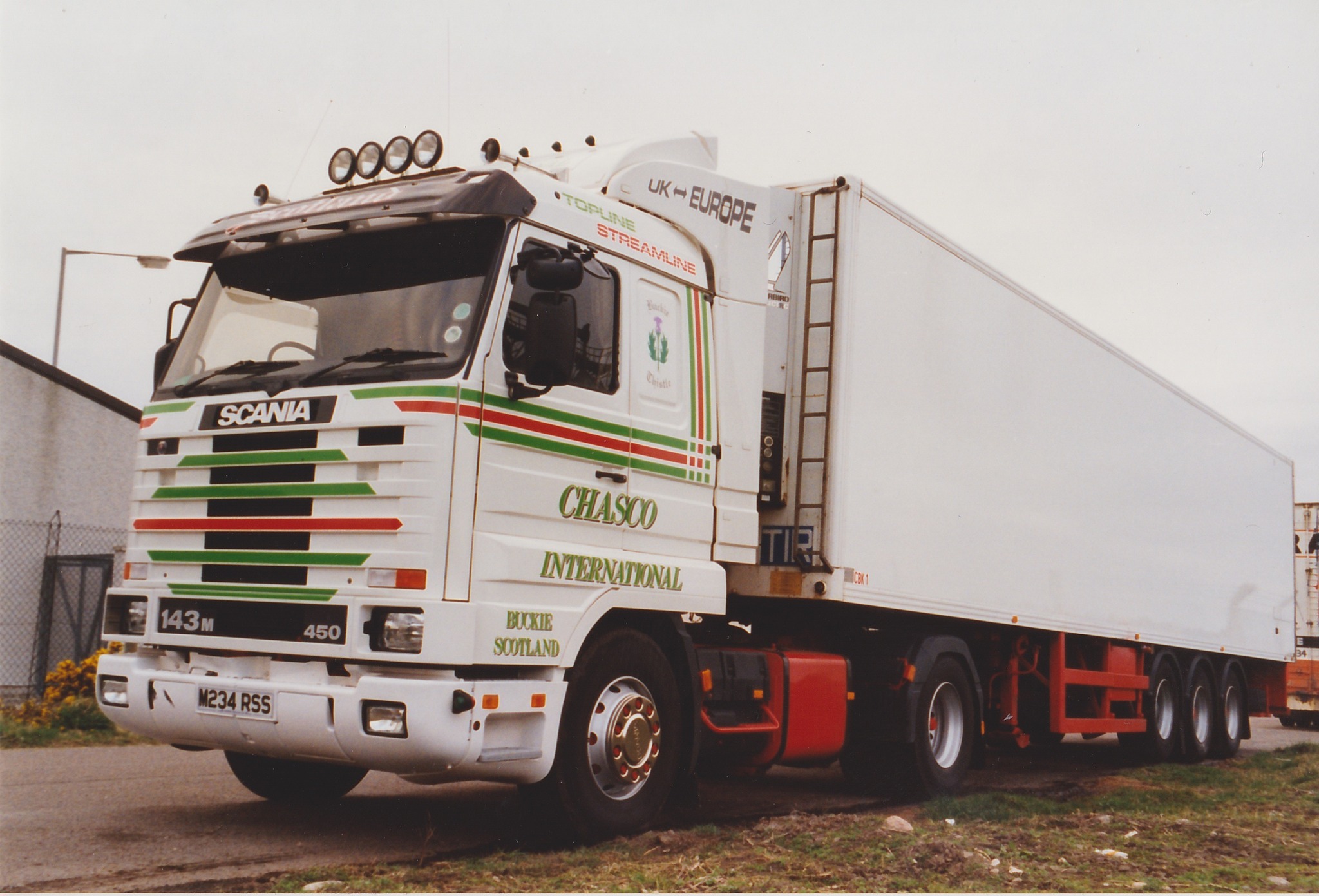 Modellino Scania 143 M Topline Bilspedition 1987 - MCG 18239 - Scala 1:18, Edizione Limitata