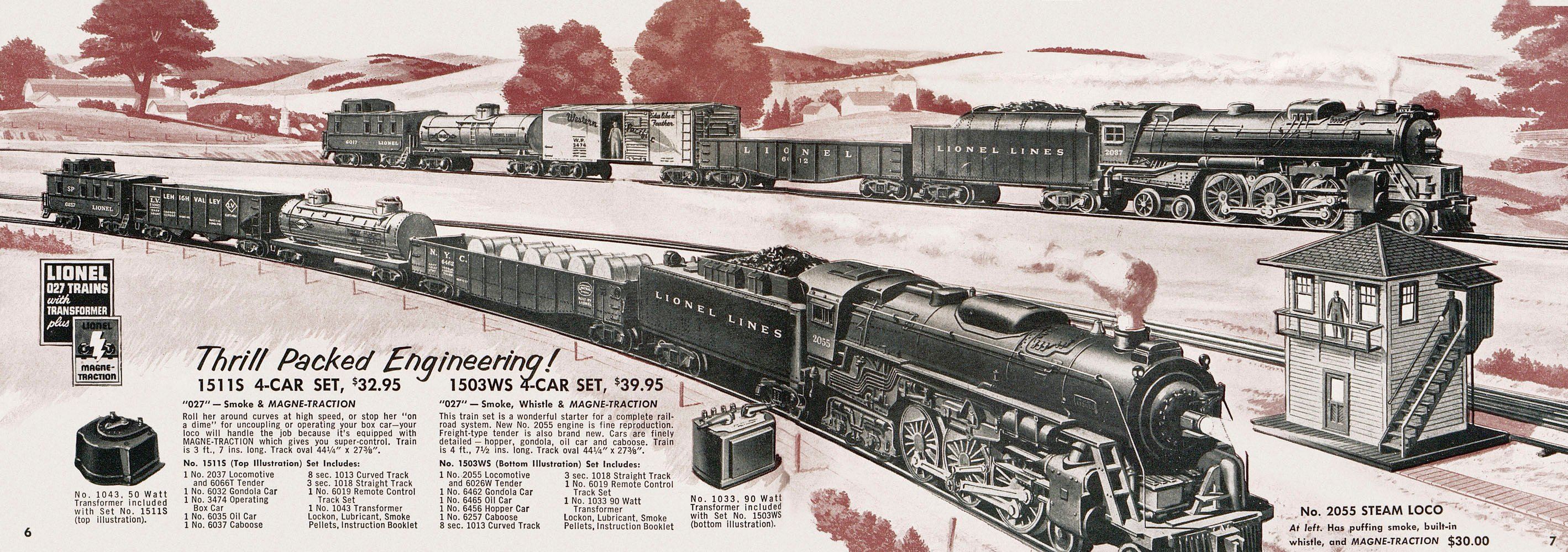 Lionel train set from the late 1940s, 2-6-2 steam loco display picture 1