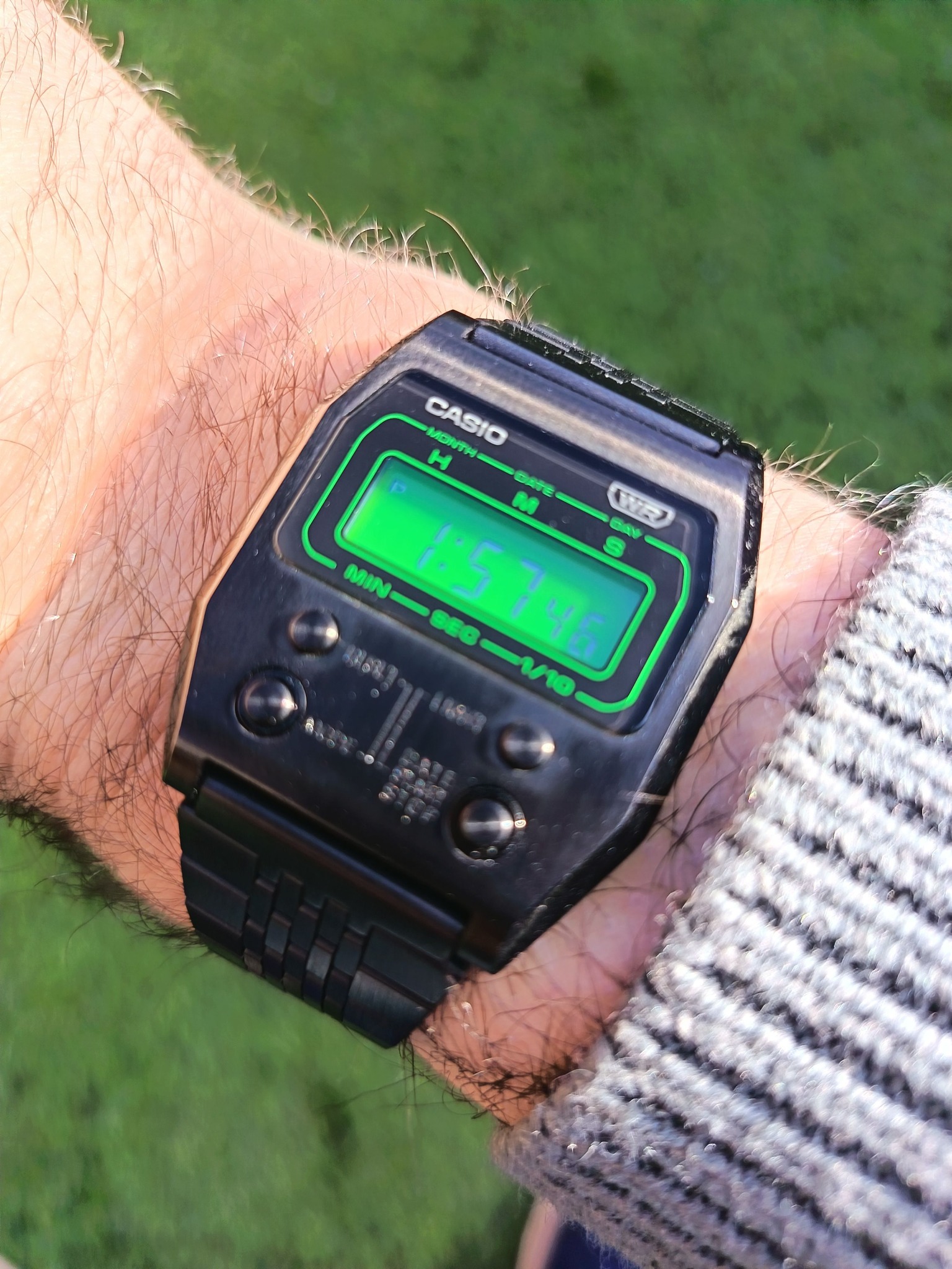 New Casio A1100 watch in black stainless steel