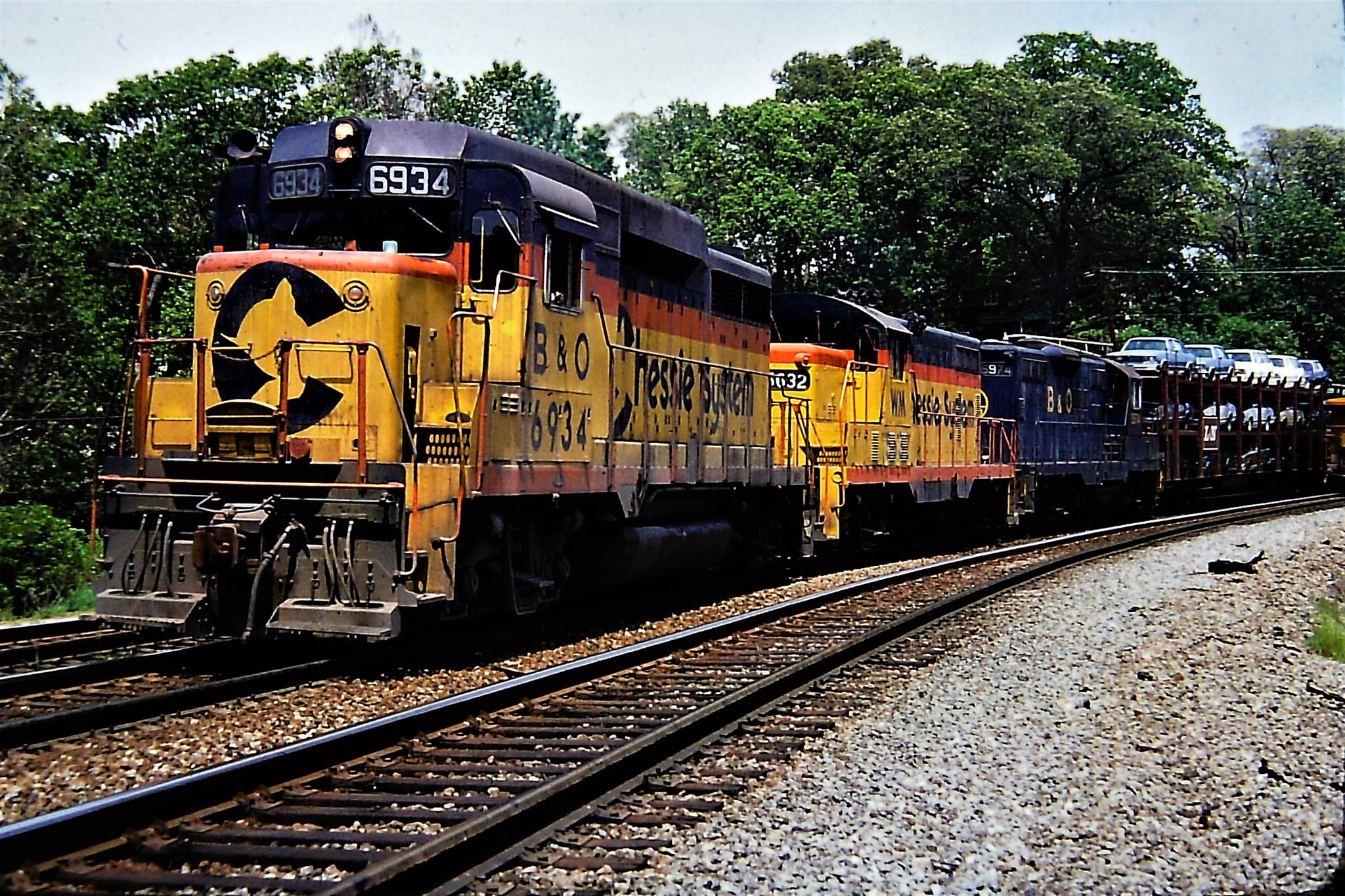 B&O work train with Western Maryland GP9 in Kensington, Maryland