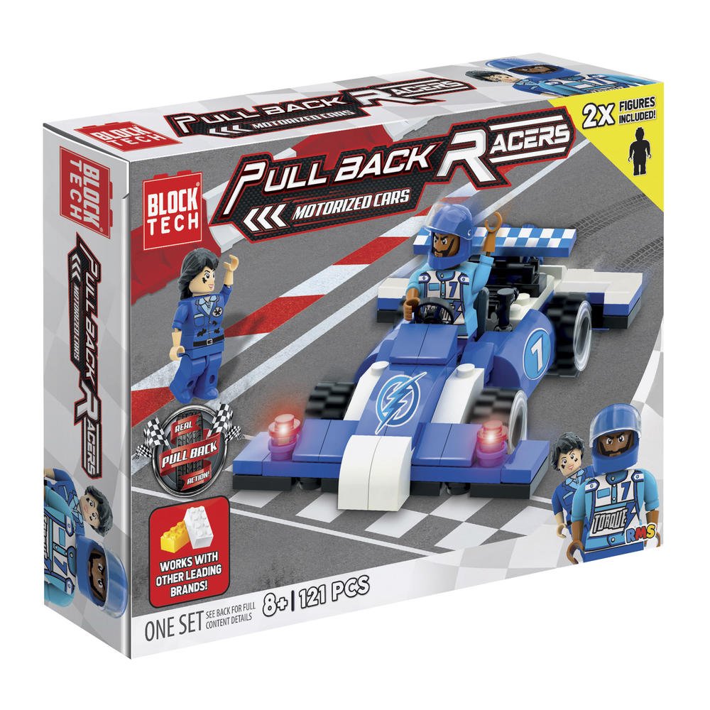 Block Tech Pull Back Racers Motorized Cars 2 Figures 1 Race Car - Lot ...