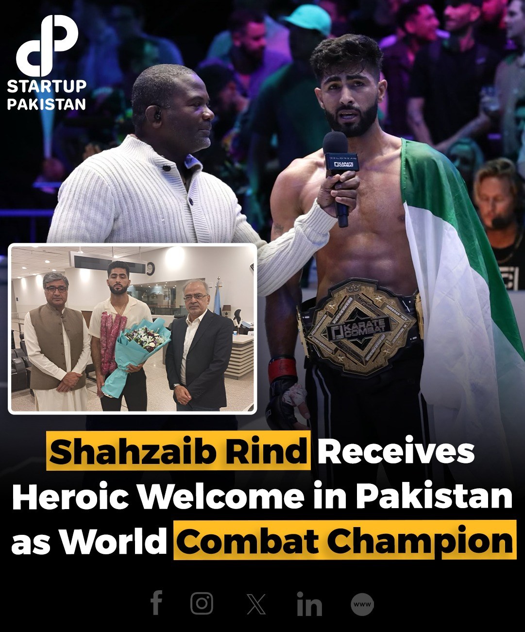 Startup - Shahzaib Rind, the newly crowned World Karate Combat Light ...