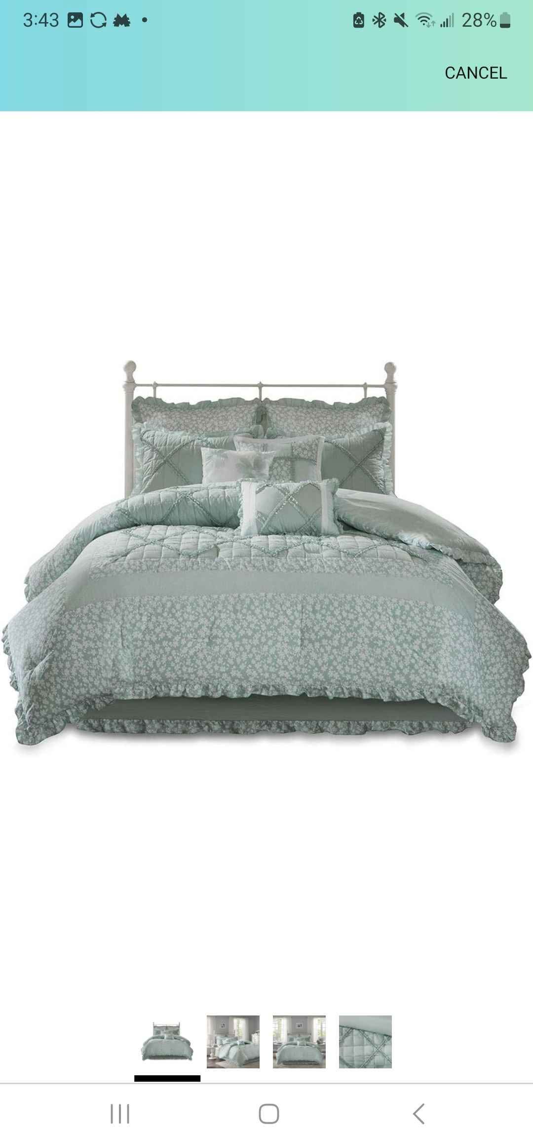 Madison Park Ultra Plush Comforter Set - King Size, Ivory, Medallion Embroidery, Down Alternative