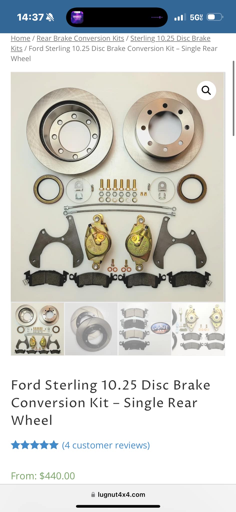 Disc Brake Conversion Kit  FORD BASED  Complete *** WITH STEEL HUBS Minor 4 Stud Pcd P829475
