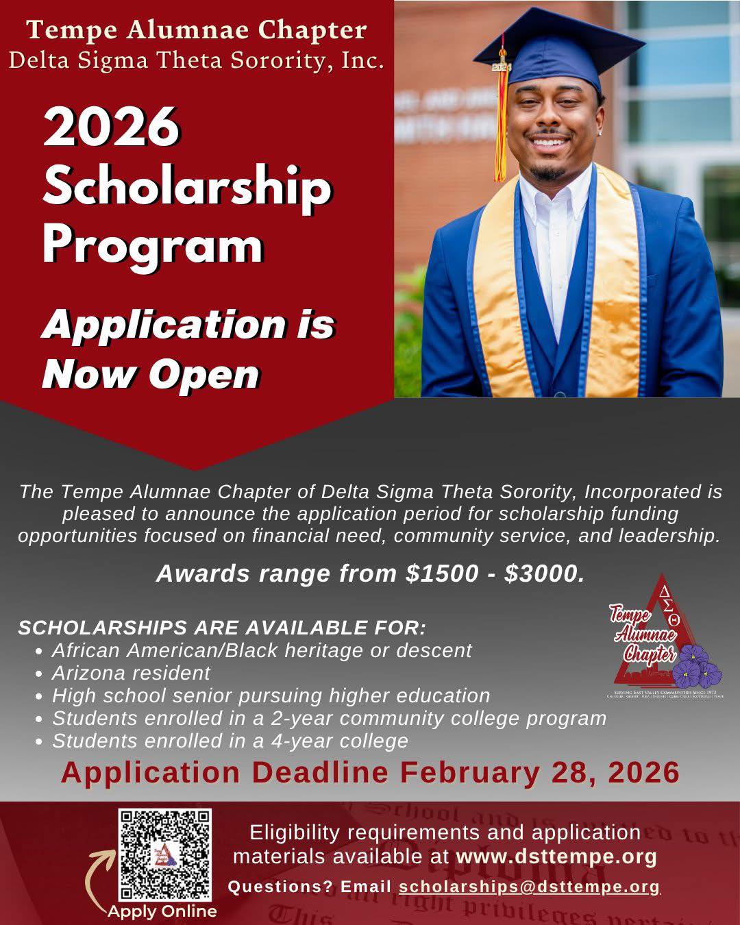 🎓 Now Open: 2026 Scholarship Program! 🎓 The Tempe Alumnae Chapter of ...