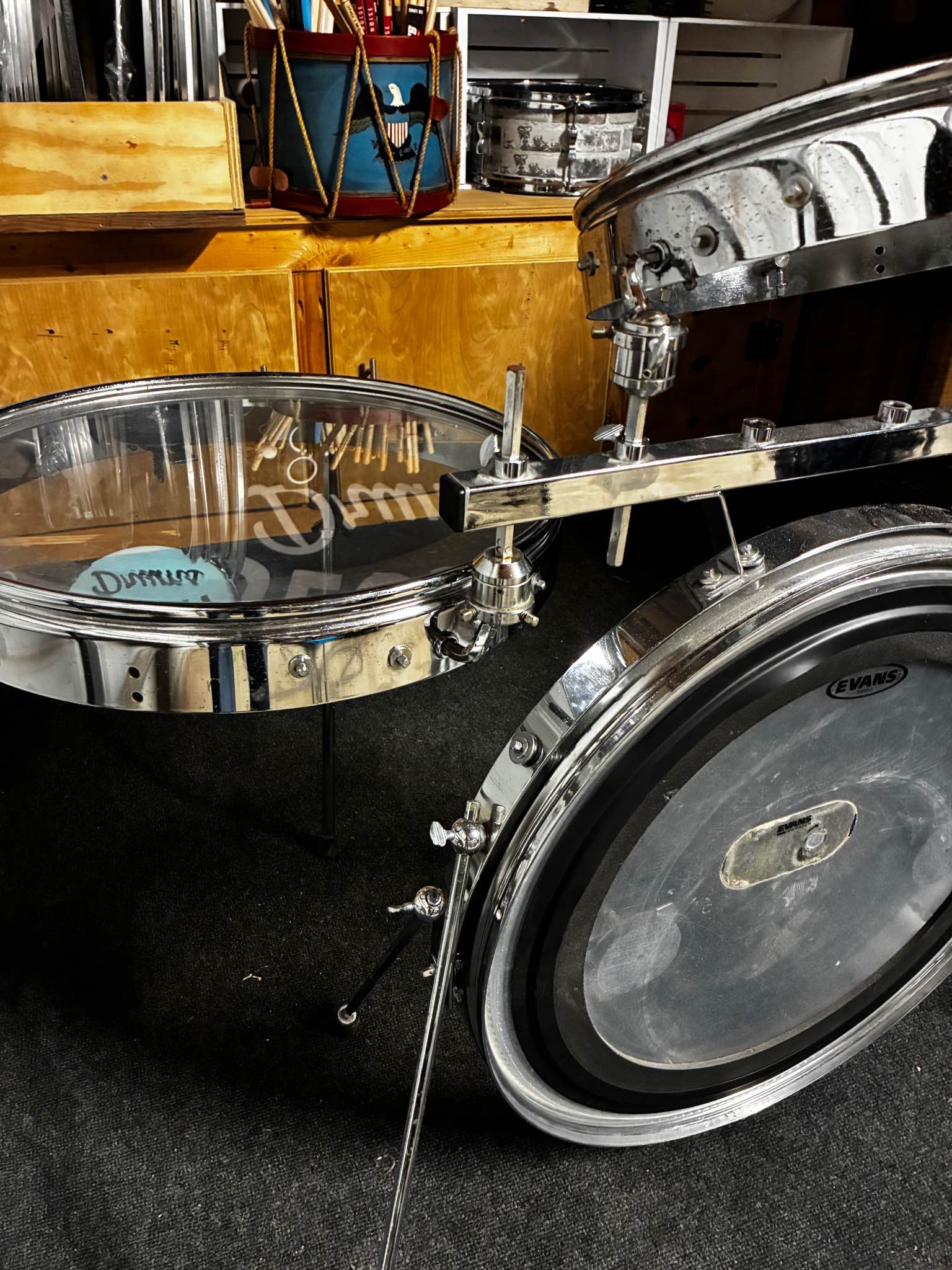 RARE 1960s Kester Flat Jacks - 4pc Shell-less Drum Kit (14/16/18/22 ...
