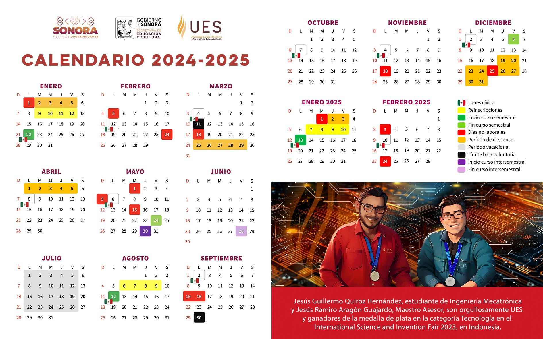 Universidad Estatal De Sonora En Linkedin El Calendario Escolar ...