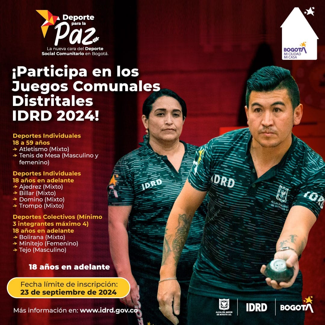 IDRD - 🏆🎉 En #BogotáMiCiudadMiCasa vive la emoción del... | Facebook
