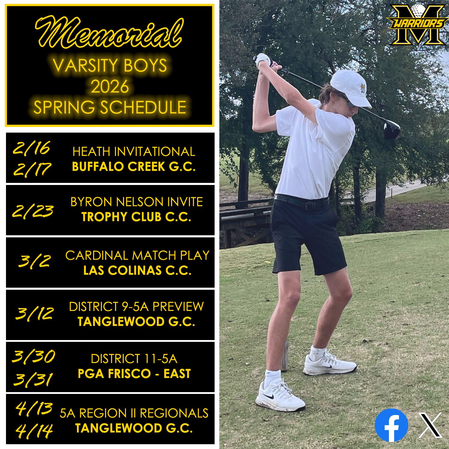 The 2026 Memorial Golf Spring... - Memorial High School Golf | Facebook