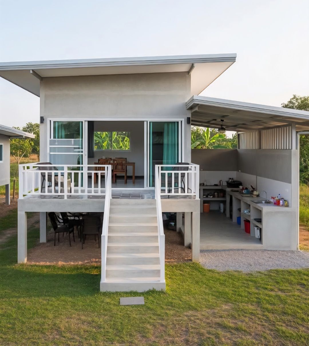 Province - Simple elevated house with veranda and outdoor kitchen. 🏡 ️🤍 ...
