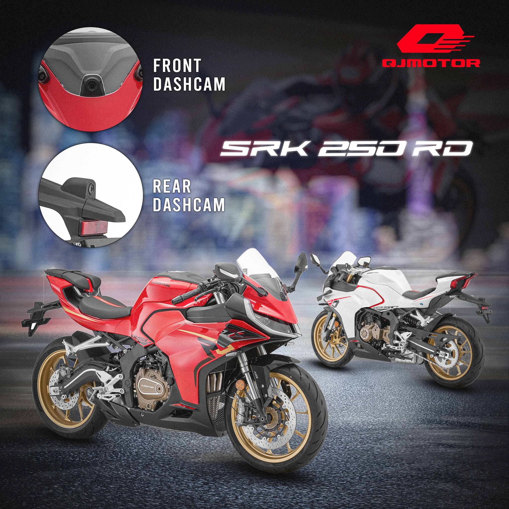 QJ - QJMOTOR SRK 250 RD now comes equipped with front and rear dashcams ...
