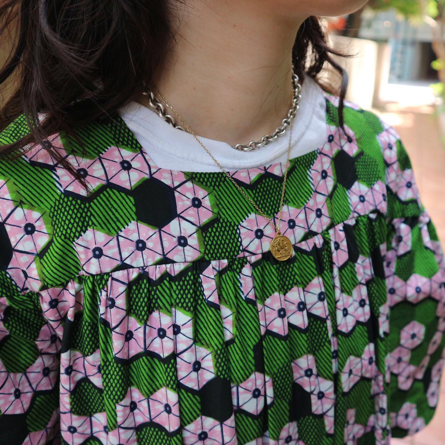 原宿店】 夏のボリュームワンピース 〈Odile Jacobs〉のアフリカン 